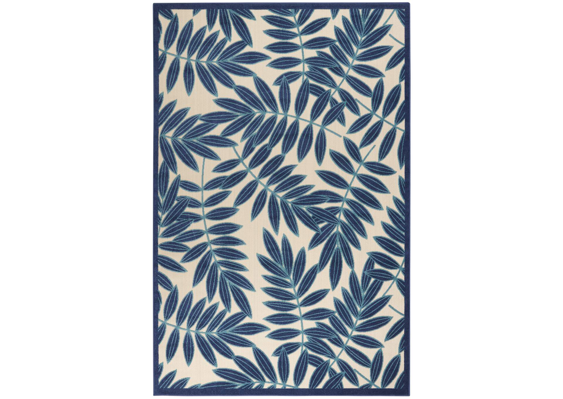 Nourison Aloha ALH18 Navy Blue and White 7'x10' Oversized Indoor-outdoor Rug,Nourison