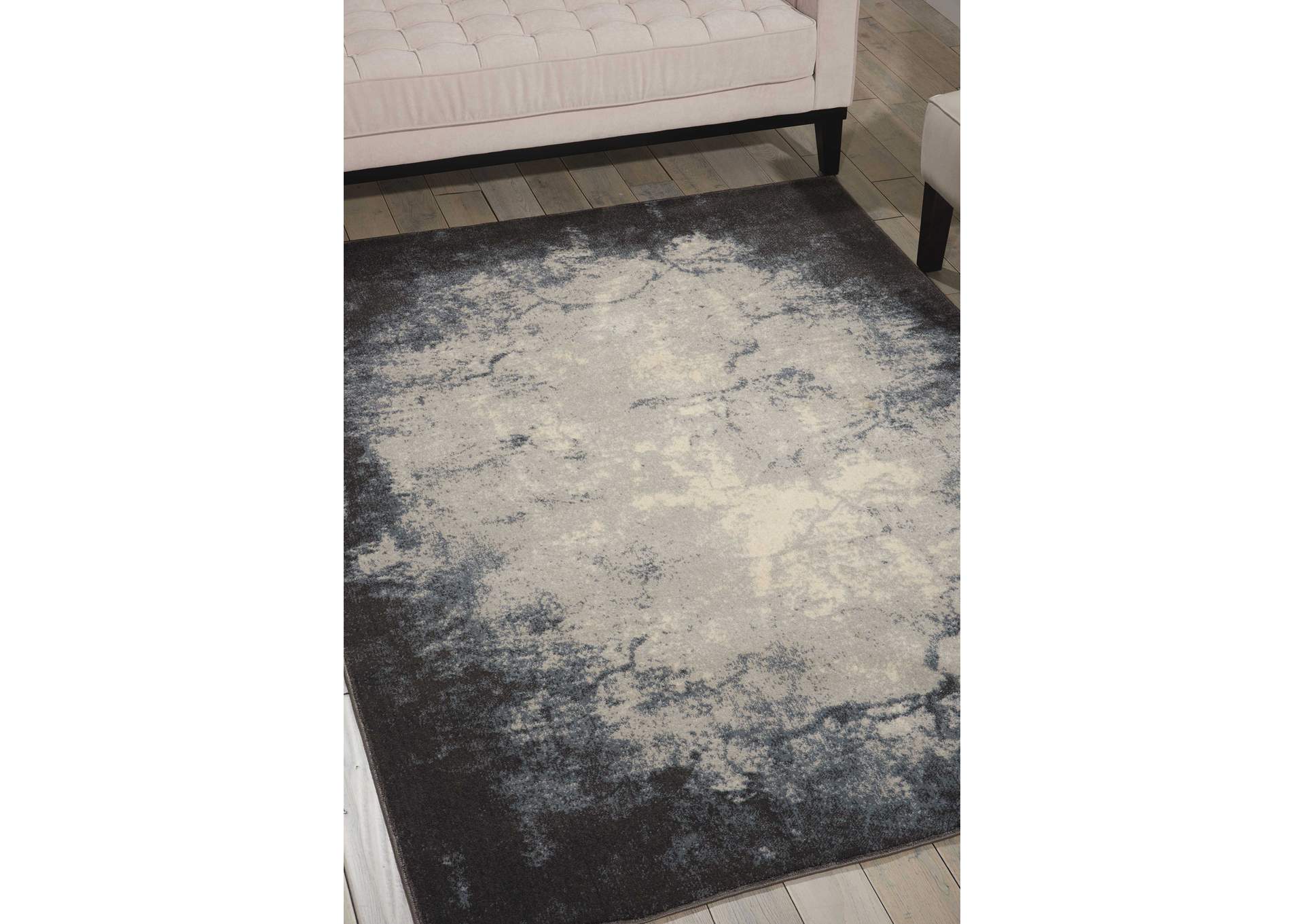 Nourison Maxell MAE01 Grey and White 5'x7' Area Rug,Nourison