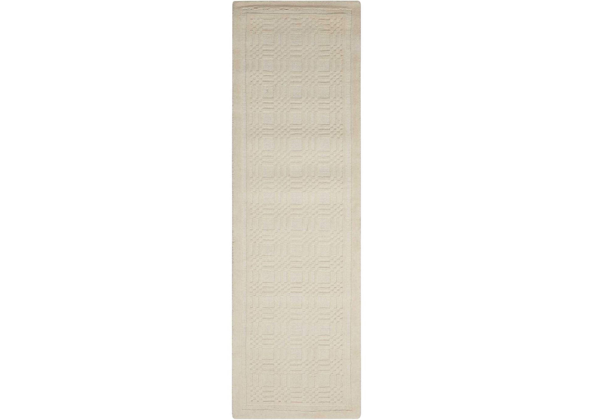 Nourison Westport WP32 White 8' Runner Hallway Rug,Nourison
