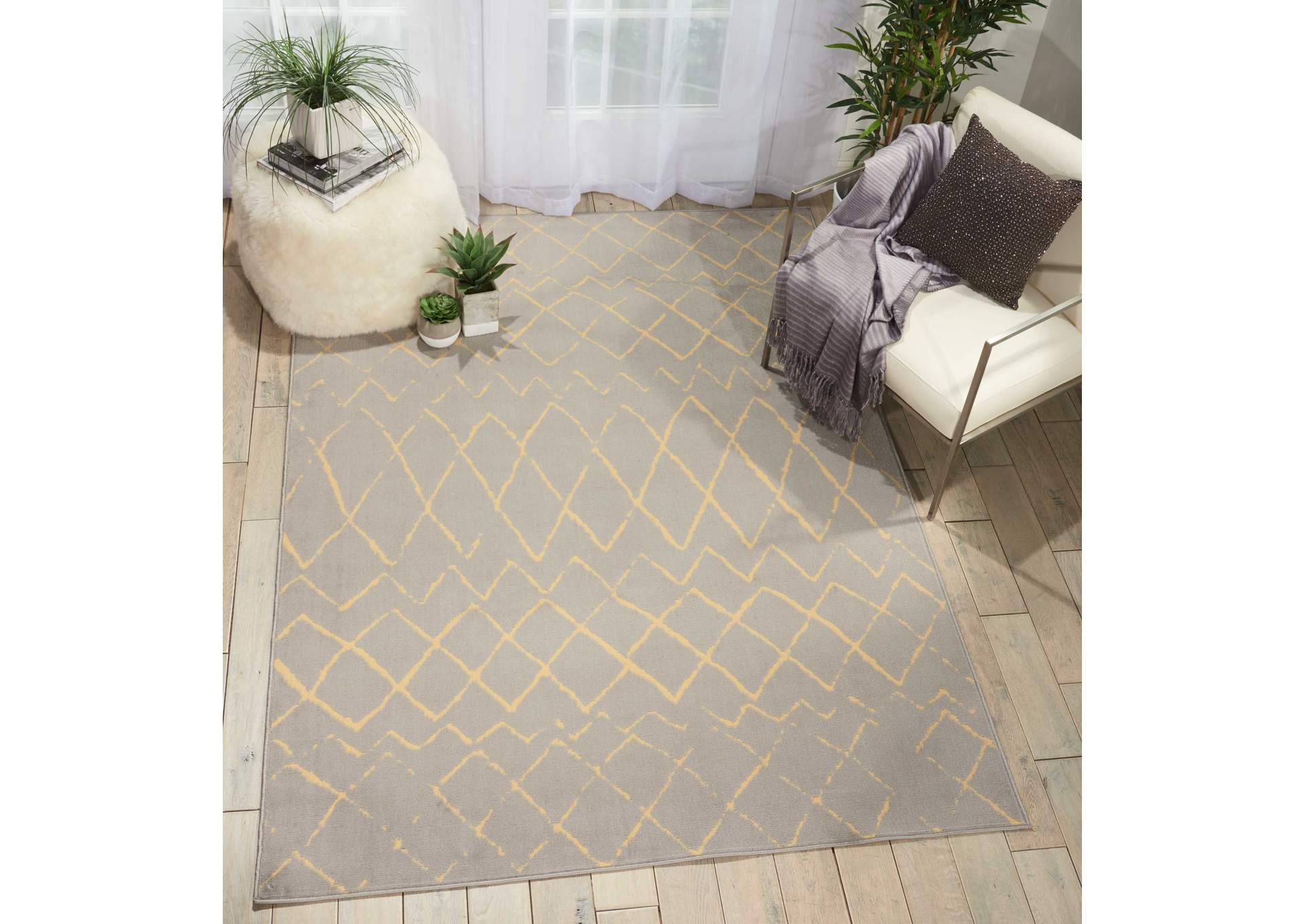Nourison Grafix GRF04 Grey 5'x7' Area Rug,Nourison