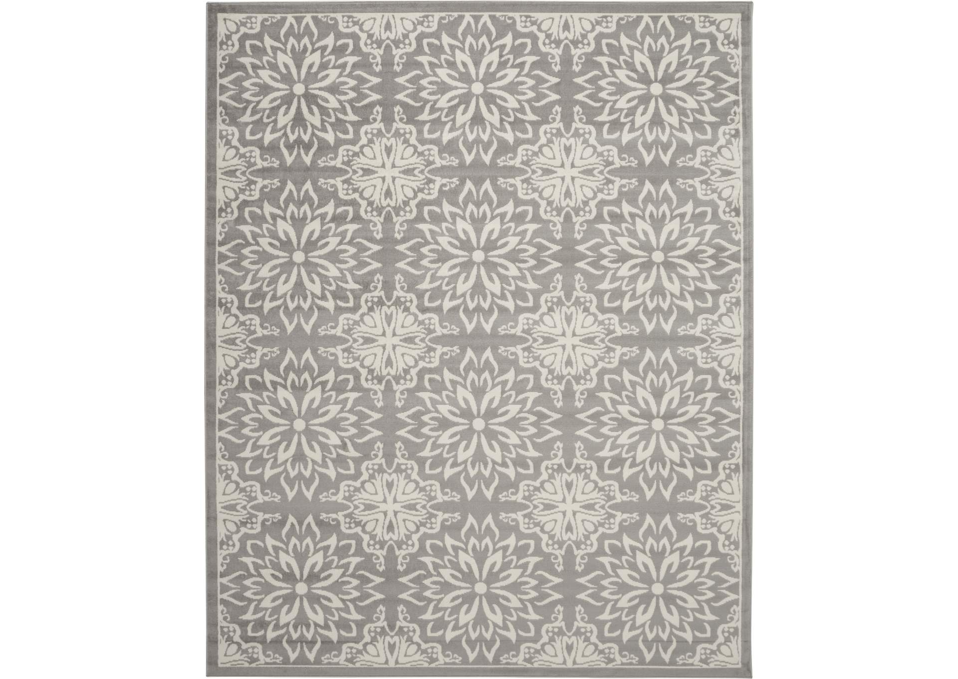 Nourison Jubilant JUB06 Grey 9'x12' Large Floral Rug,Nourison