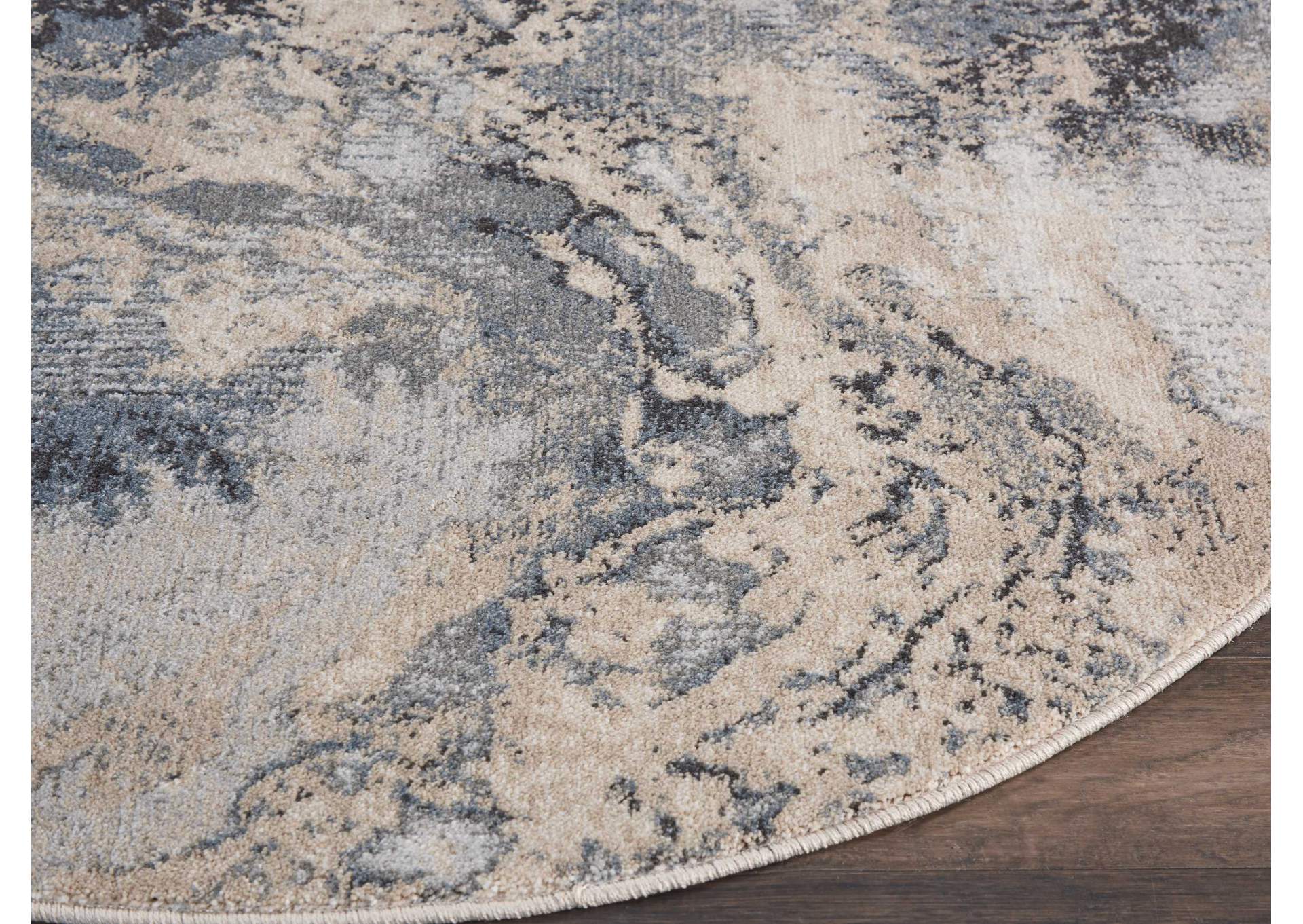 Nourison Maxell MAE08 Grey 4' Round Area Rug,Nourison