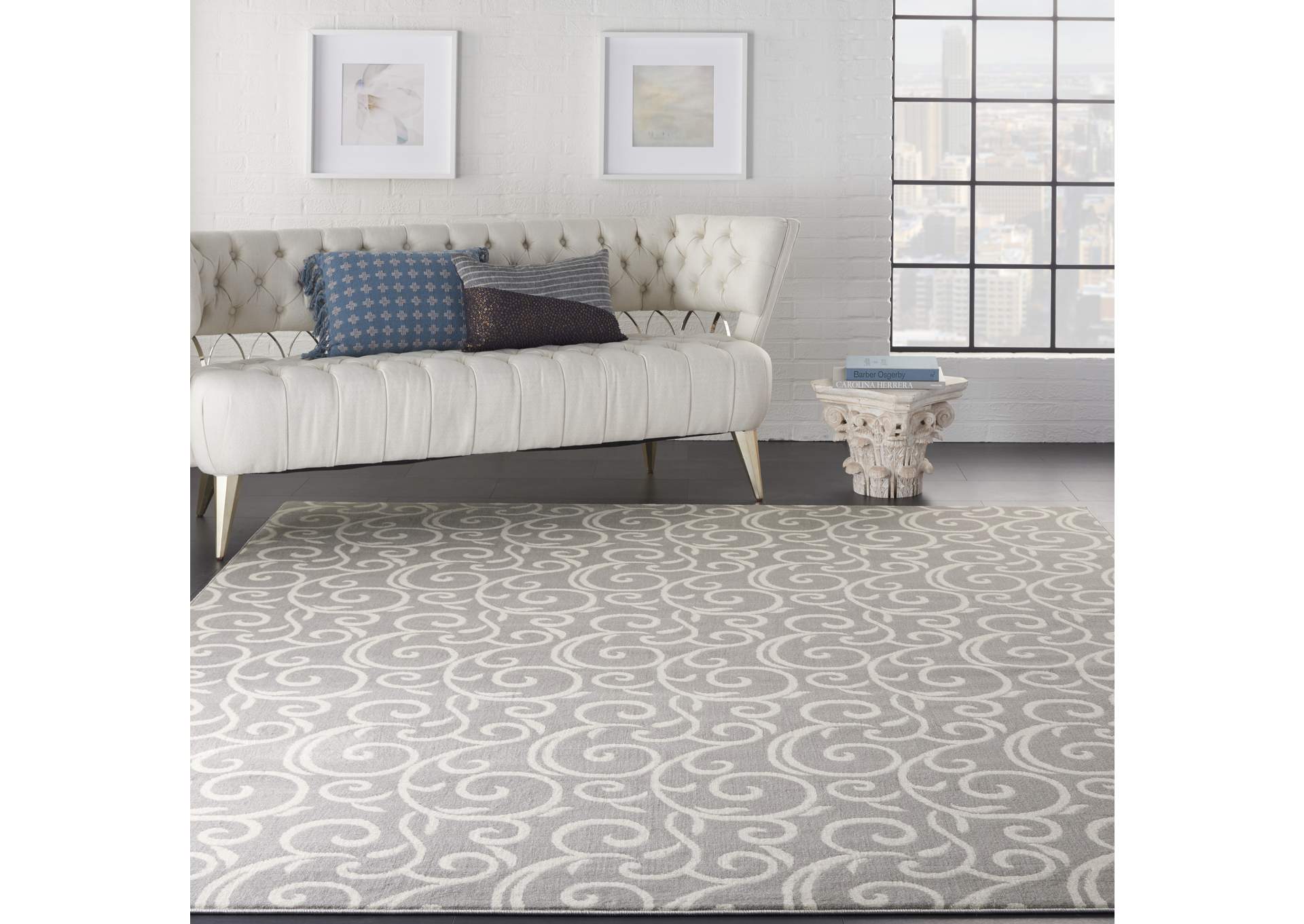 Nourison Grafix GRF19 Grey 8'x10' Large Rug,Nourison
