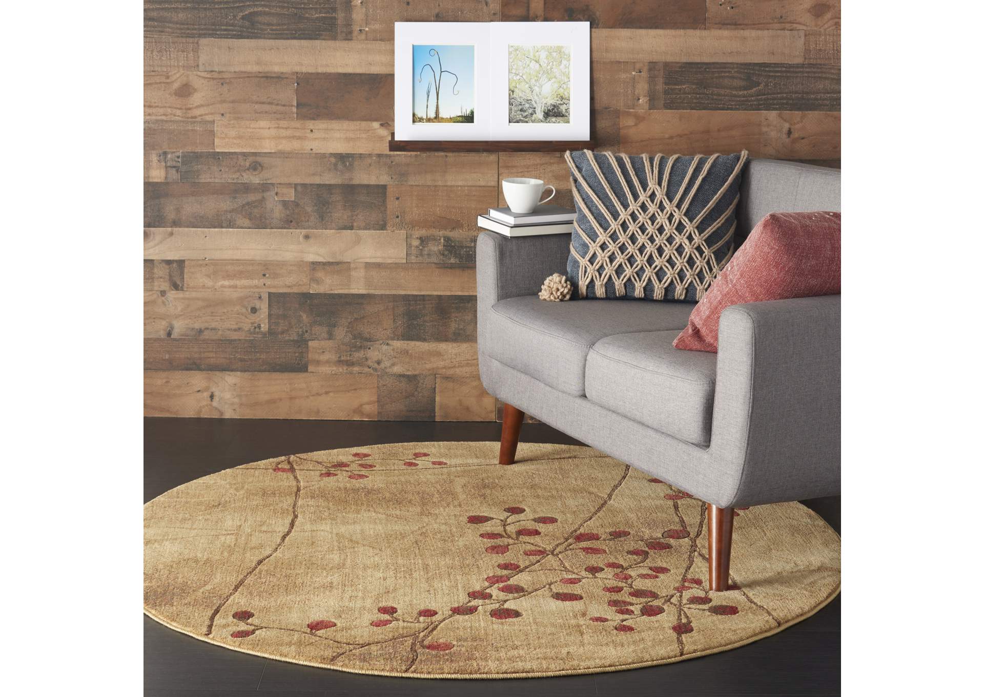 Nourison Somerset ST74 Brown 4' Round Area Rug,Nourison