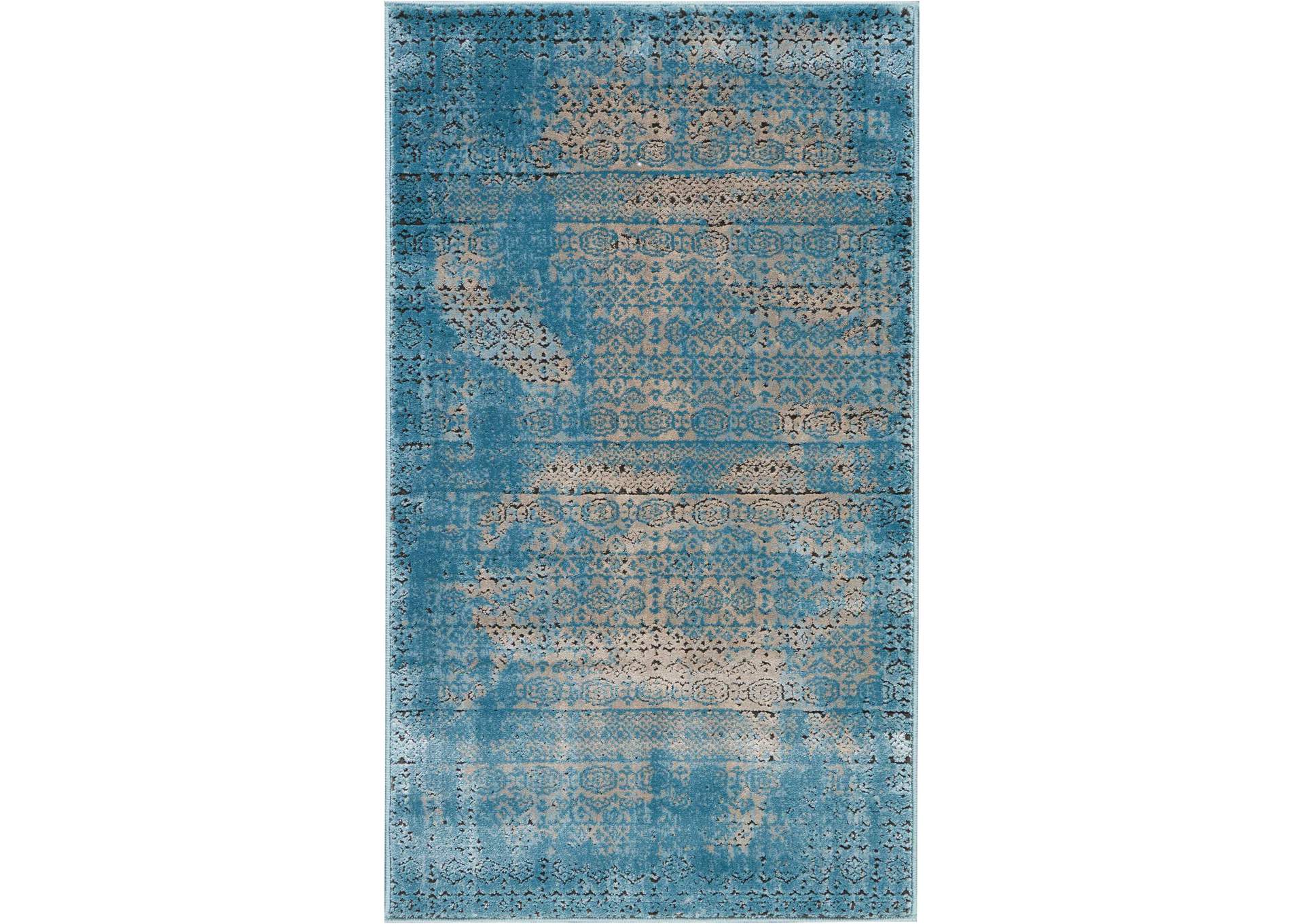 Nourison Karma 2' X 4' Blue Vintage Area Rug,Nourison