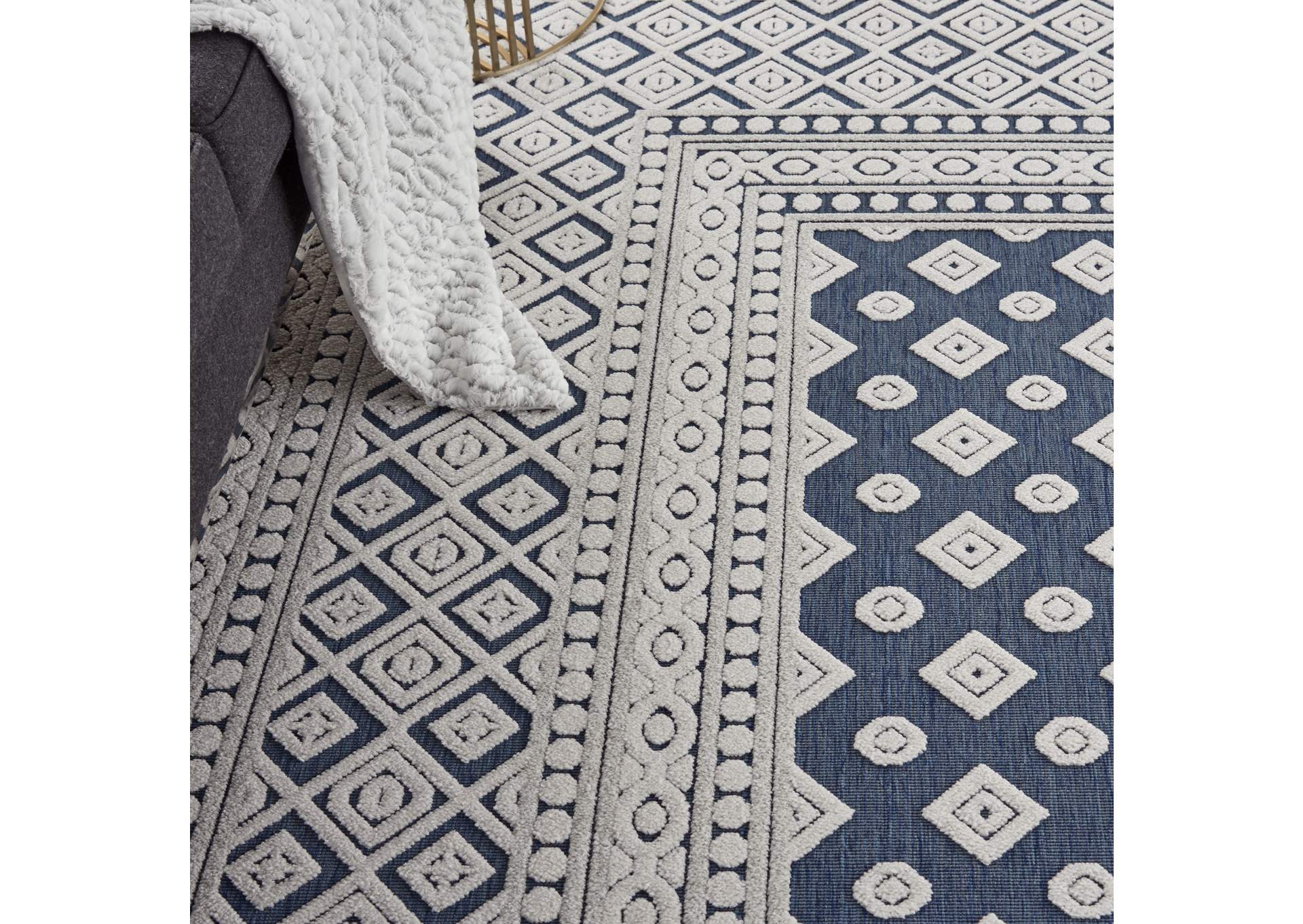 Nourison Key Largo 9'x12' Blue Area Rug,Nourison