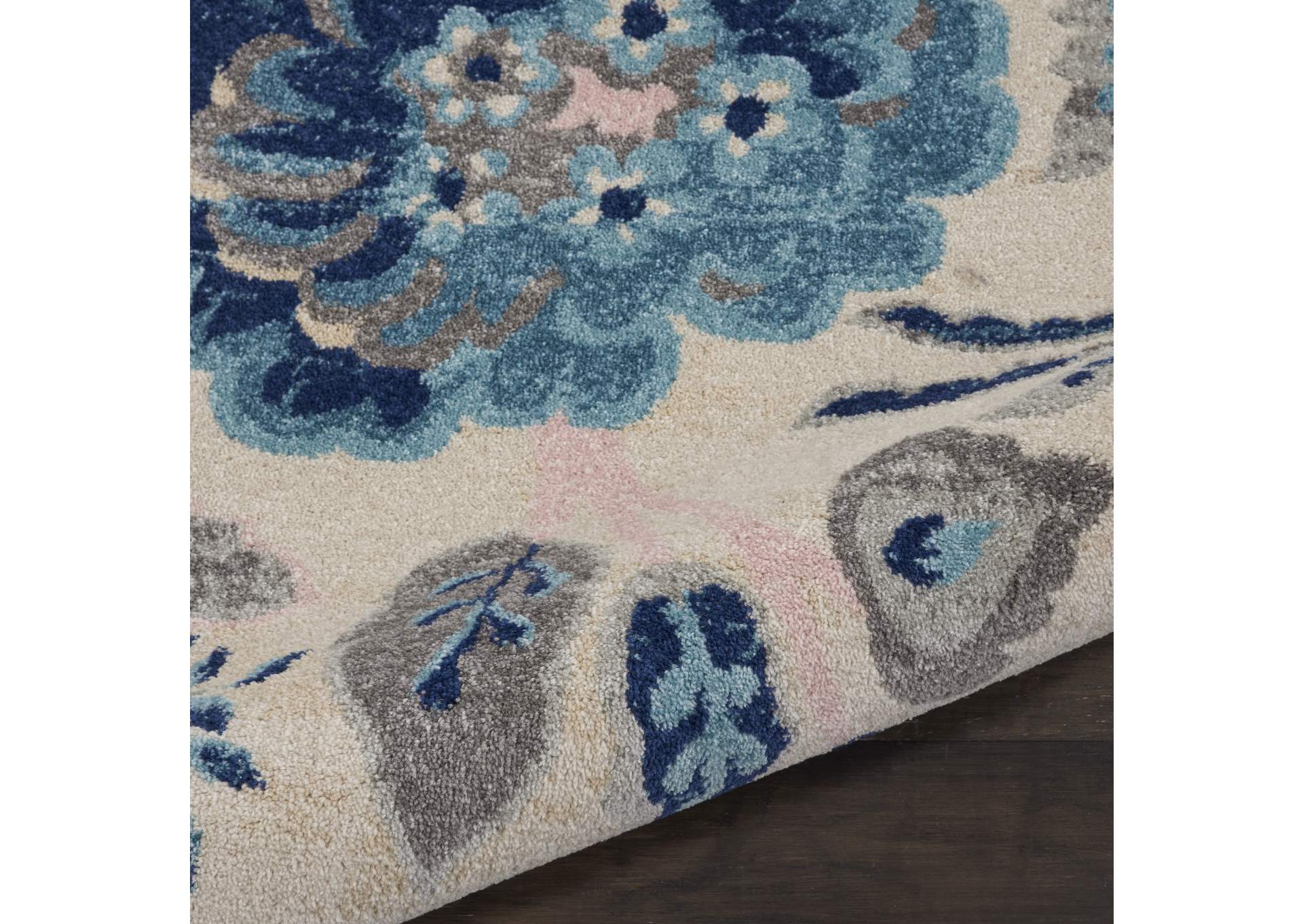 Nourison Tranquil TRA02 Blue and White 8'x10' Large Rug,Nourison