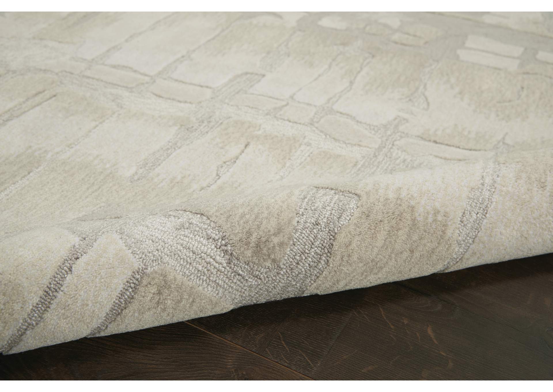 Nourison Symmetry SMM04 Ivory and Beige 9'x12' Oversized Textured Rug,Nourison