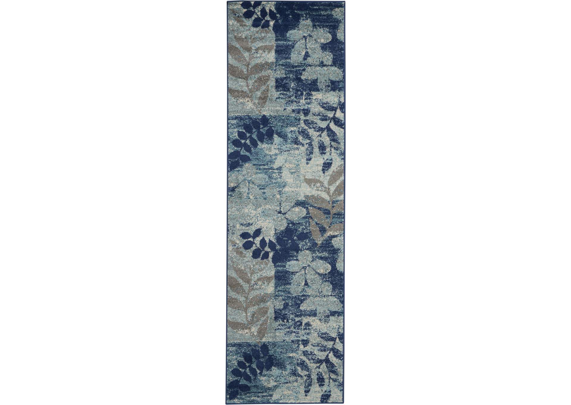 Nourison Tranquil TRA01 Navy Blue 7' Runner Hallway Rug,Nourison