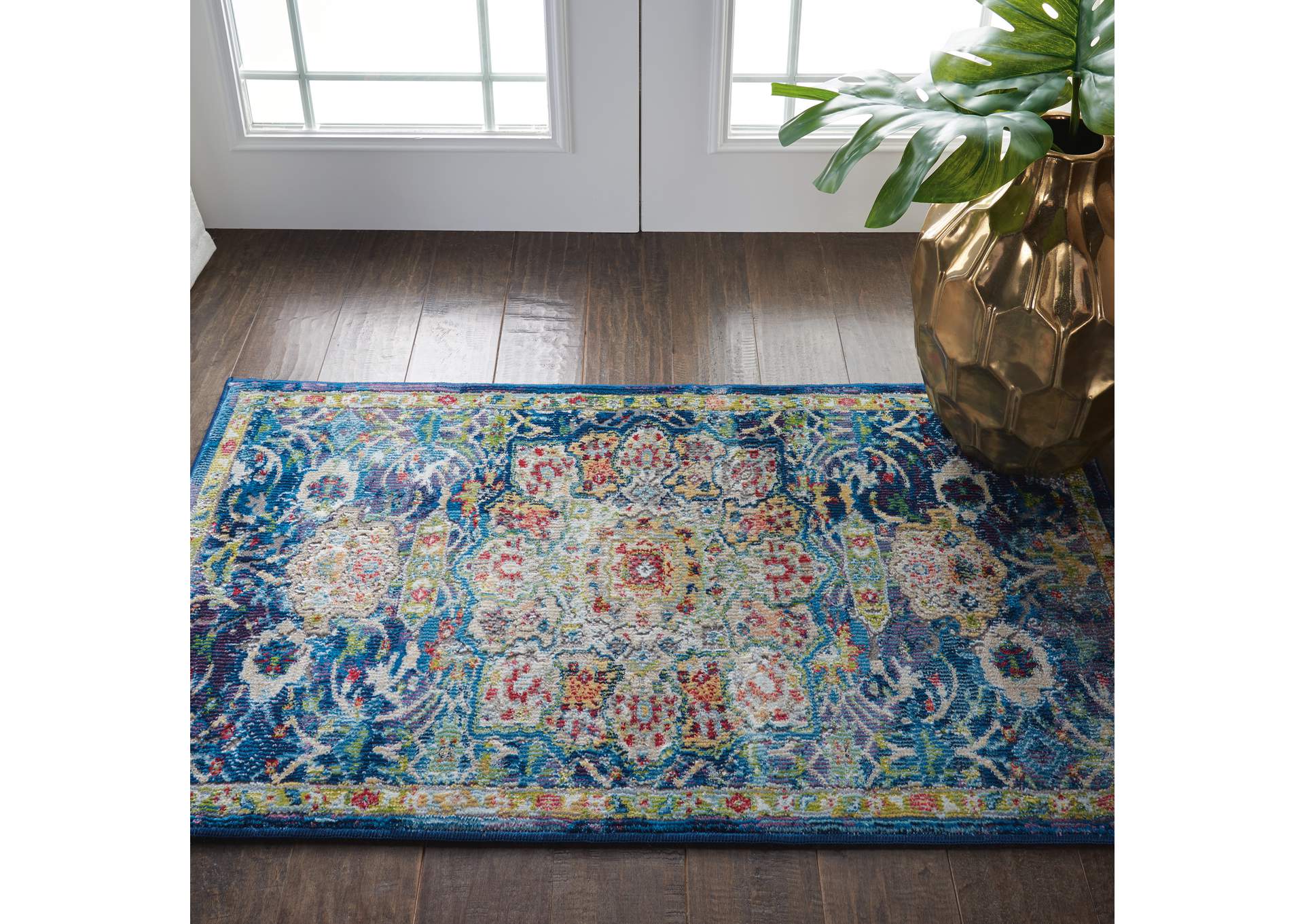 Nourison Ankara Global ANR03 Blue Oushak Area Rug,Nourison