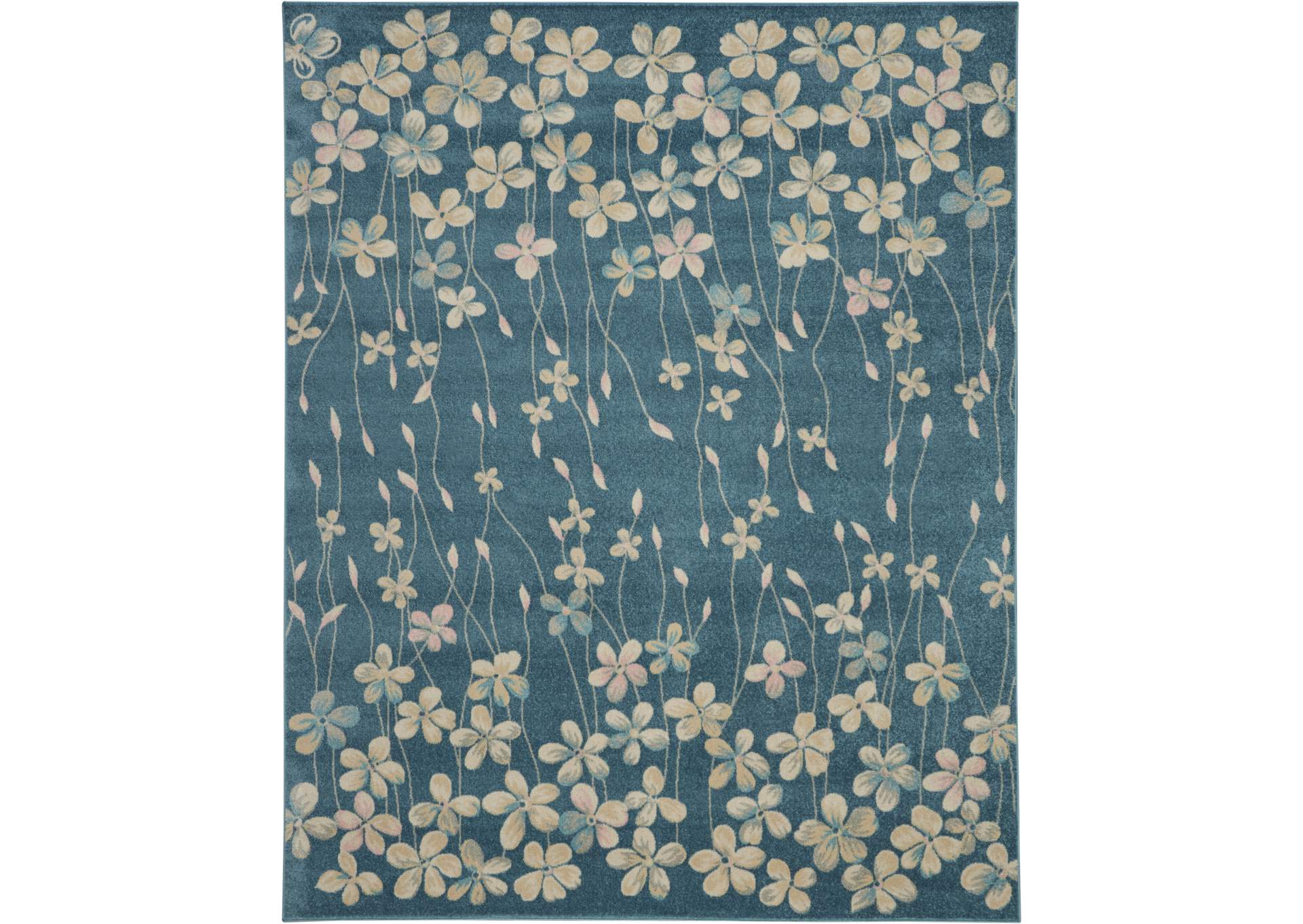 Nourison Tranquil TRA04 Turquoise Blue 8'x10' Large Rug,Nourison