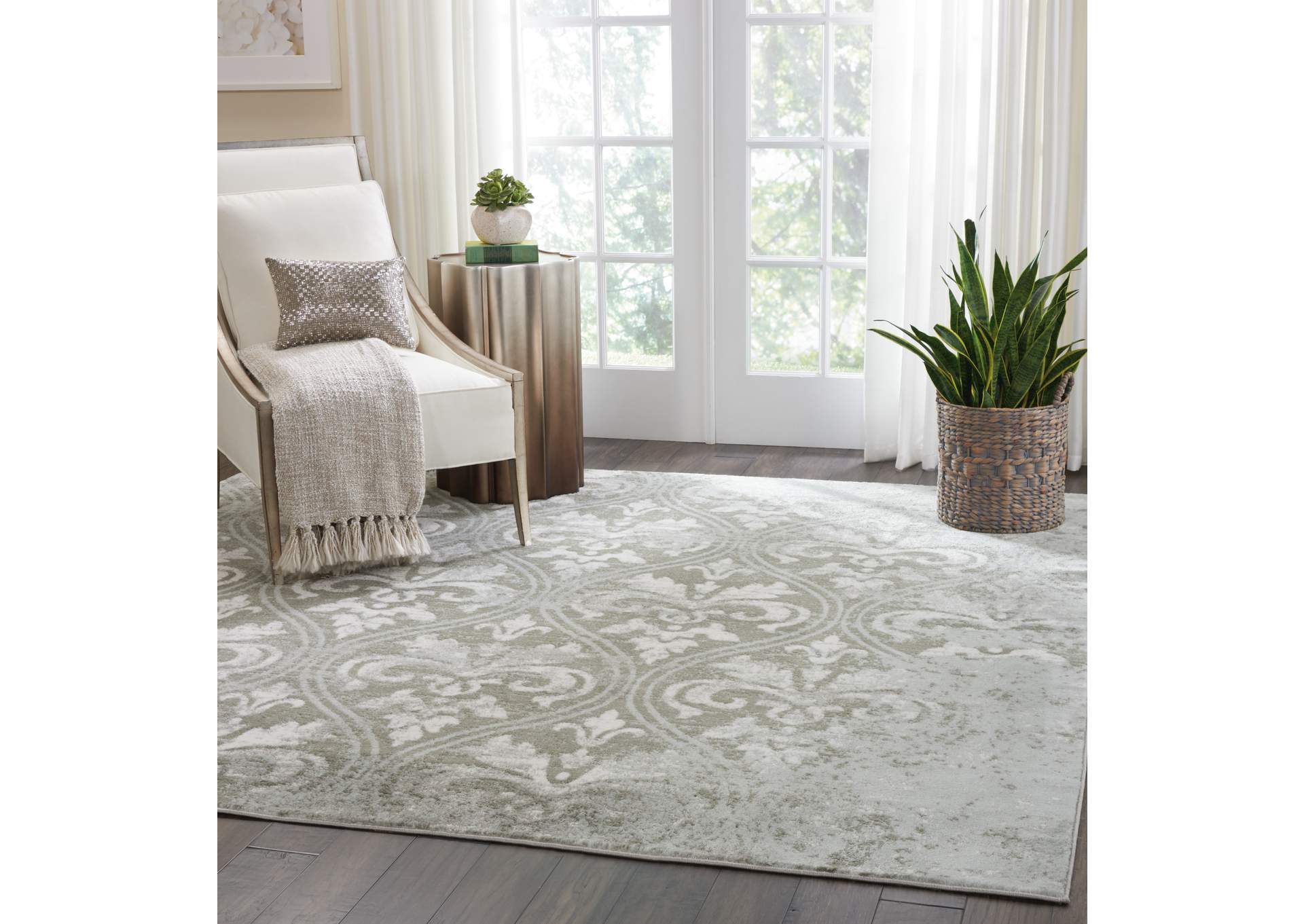 Nourison Euphoria EUP06 Grey 8' Square Large Rug,Nourison