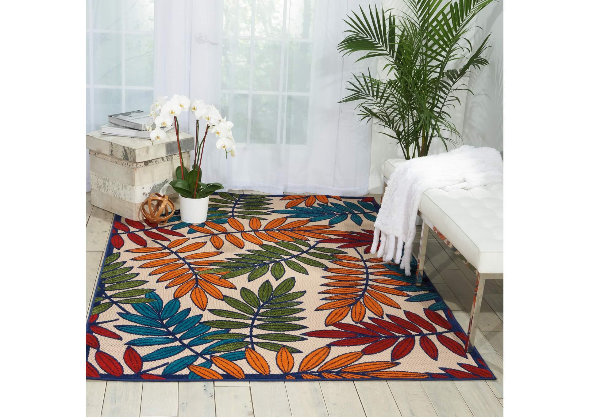 Nourison Aloha ALH18 Multicolor 6'x9' Indoor-outdoor Area Rug,Nourison