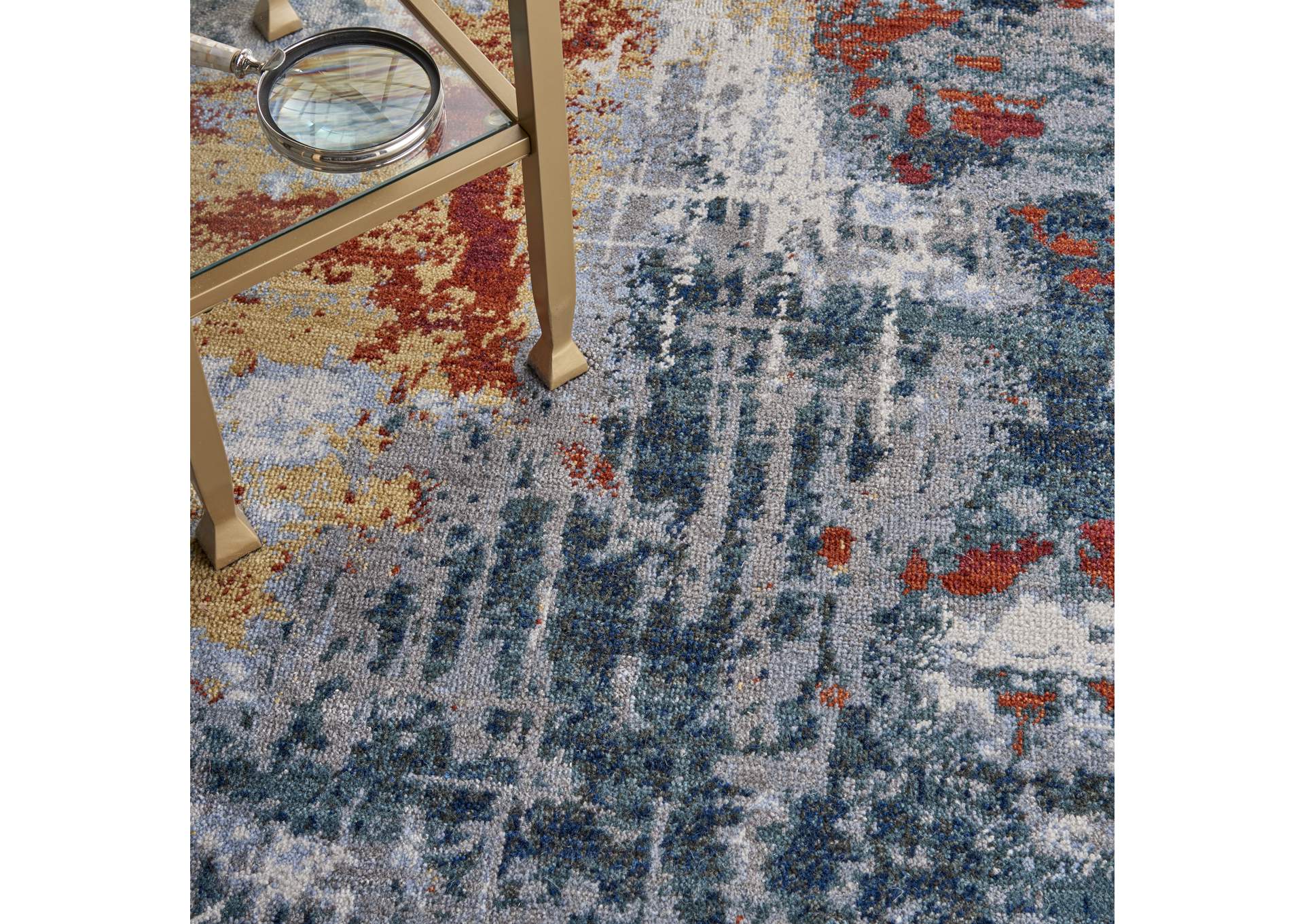 Nourison Artworks ATW03 Grey Multicolor 8'x10' Rug,Nourison