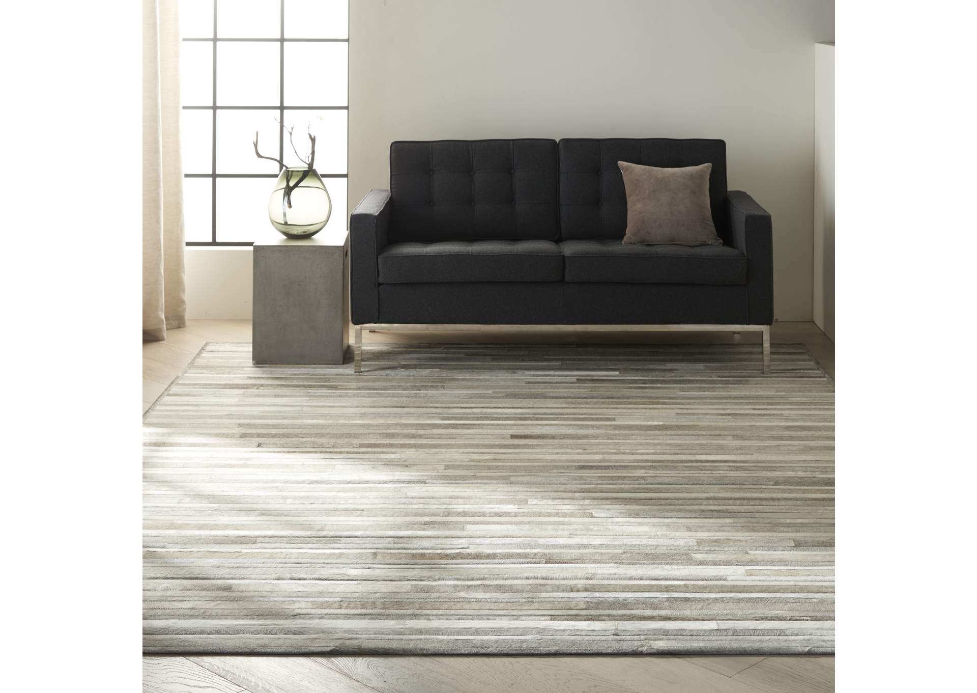 Calvin Klein Home Prairie PRA1 Grey 9'x12' Rug,Nourison