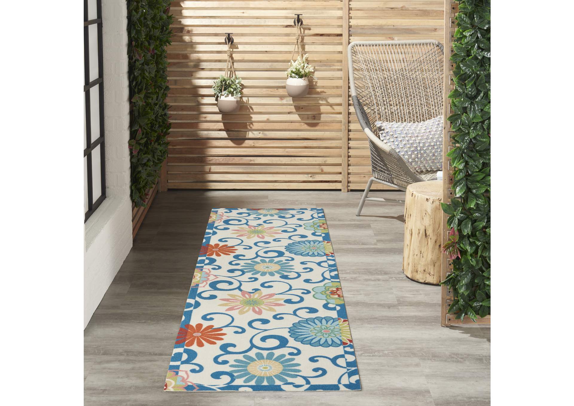 Waverly Wav01/Sun & Shade 8' Runner Area Rug,Nourison