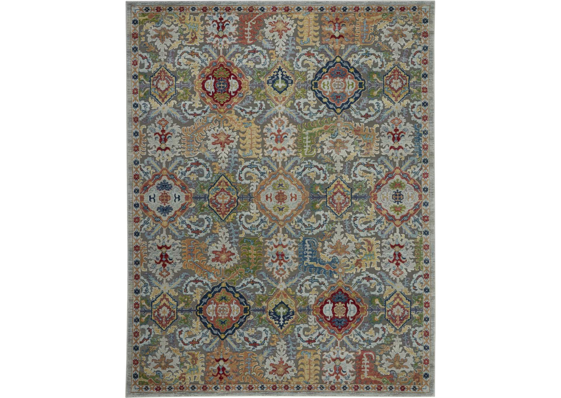 Nourison Ankara Global ANR12 Grey Multicolor 9'x12' Oversized Textured Rug,Nourison