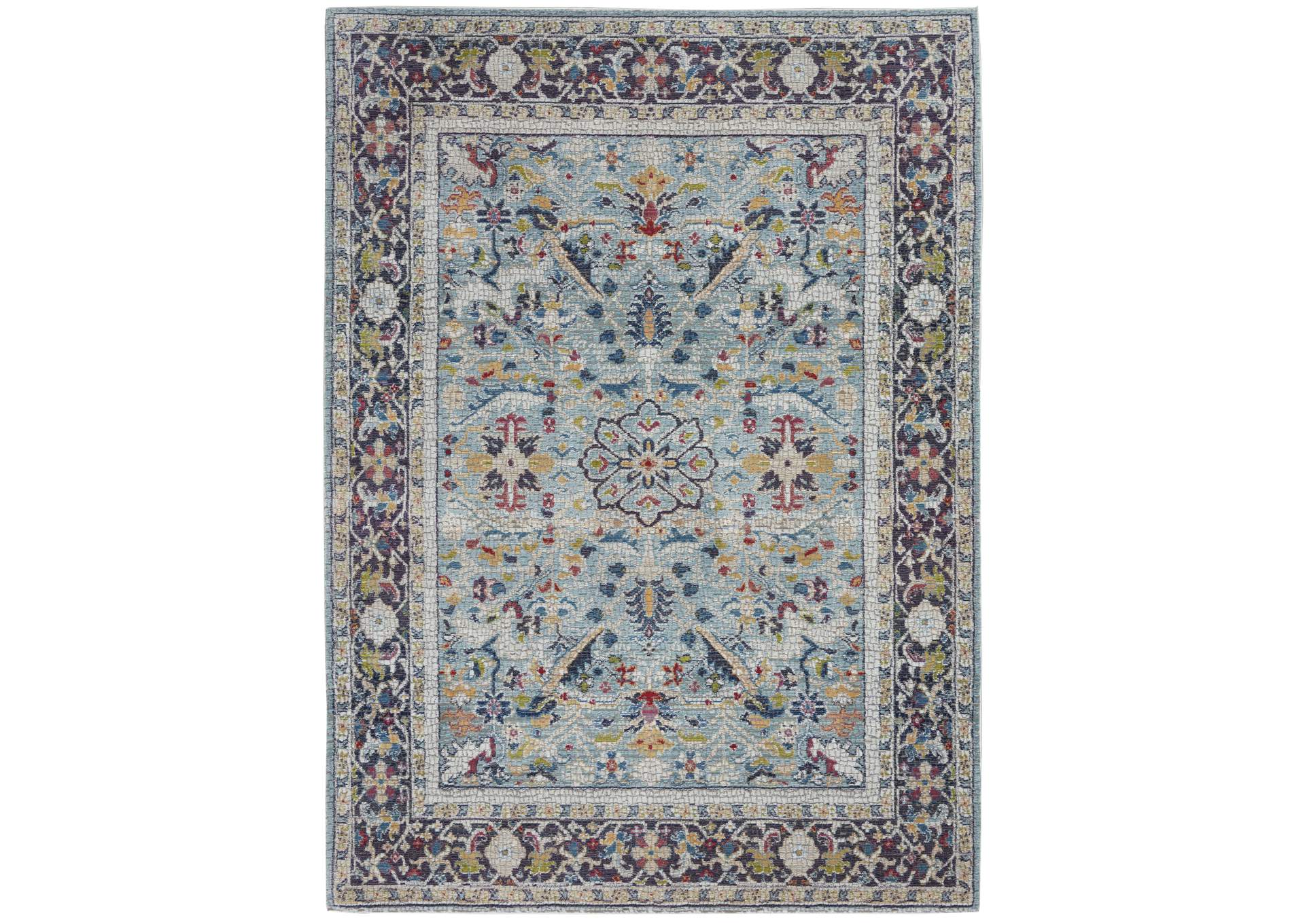 Nourison Ankara Global ANR14 Light Blue Multicolor 4'x6' Persian Area Rug,Nourison