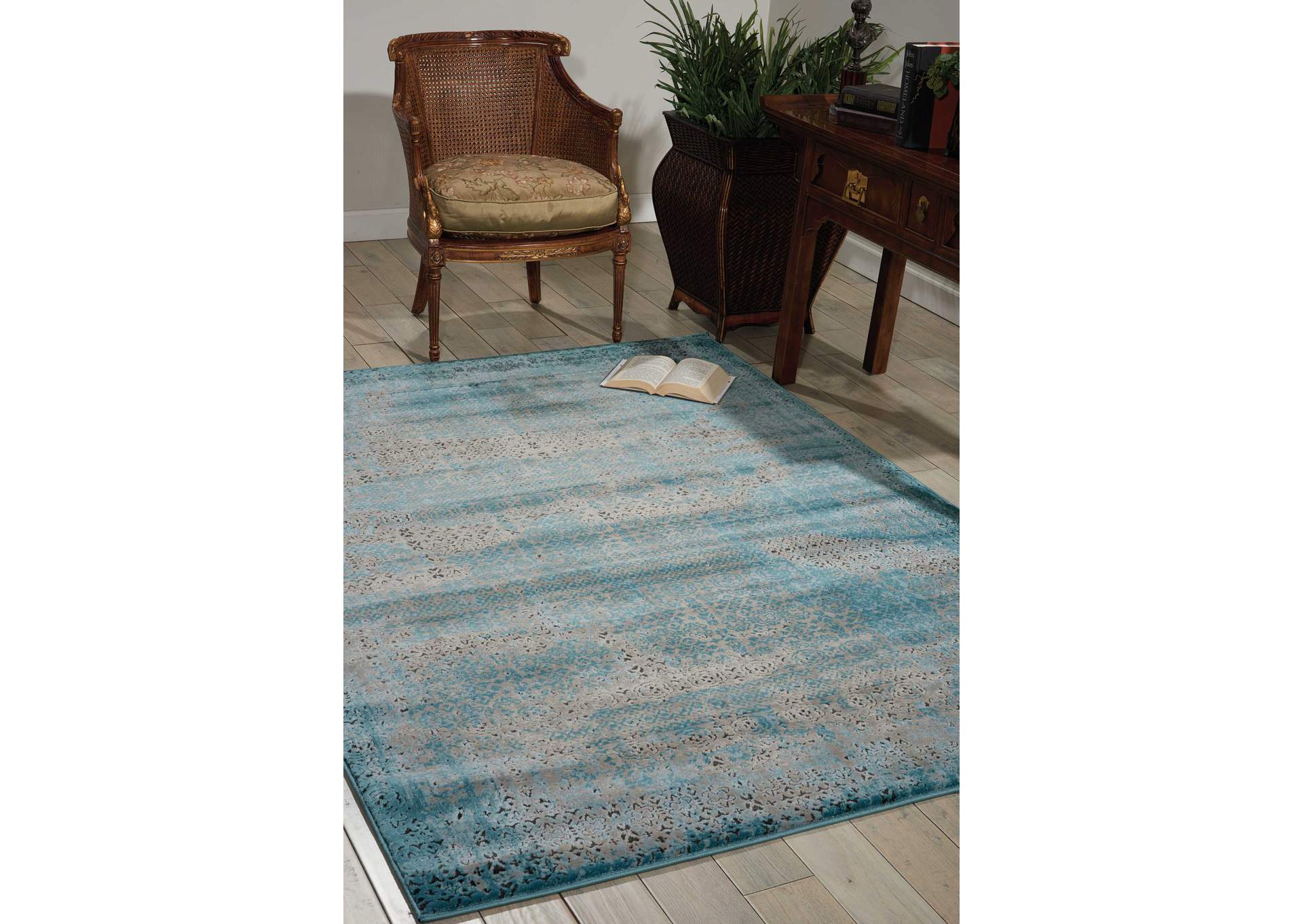 Nourison Karma KRM01 Blue 9'x13' Oversized Rug,Nourison