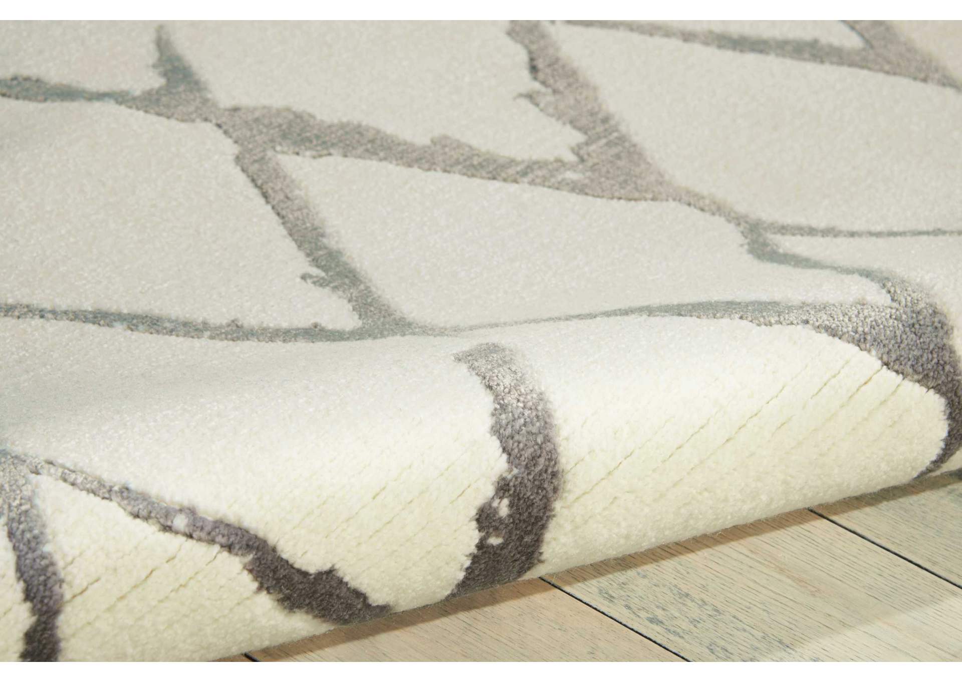 Nourison Twilight TWI15 Silver and White 6'x8' Area Rug,Nourison