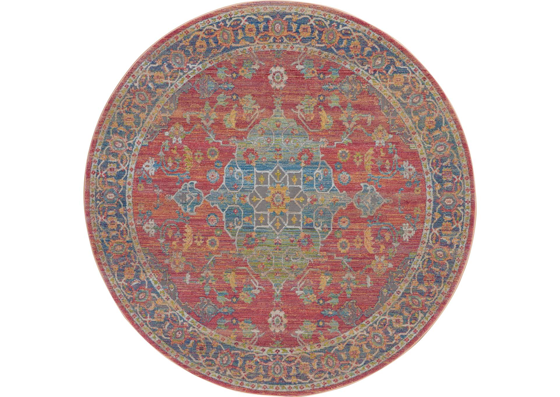 Nourison Ankara Global ANR01 Multicolor 6' Round Persian Area Rug,Nourison