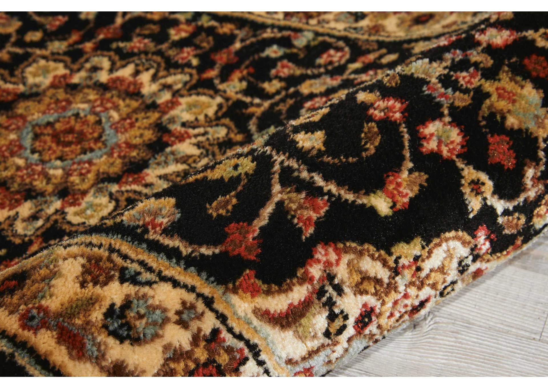 Nourison Delano DEL04 Black 8' Runner Hallway Rug,Nourison