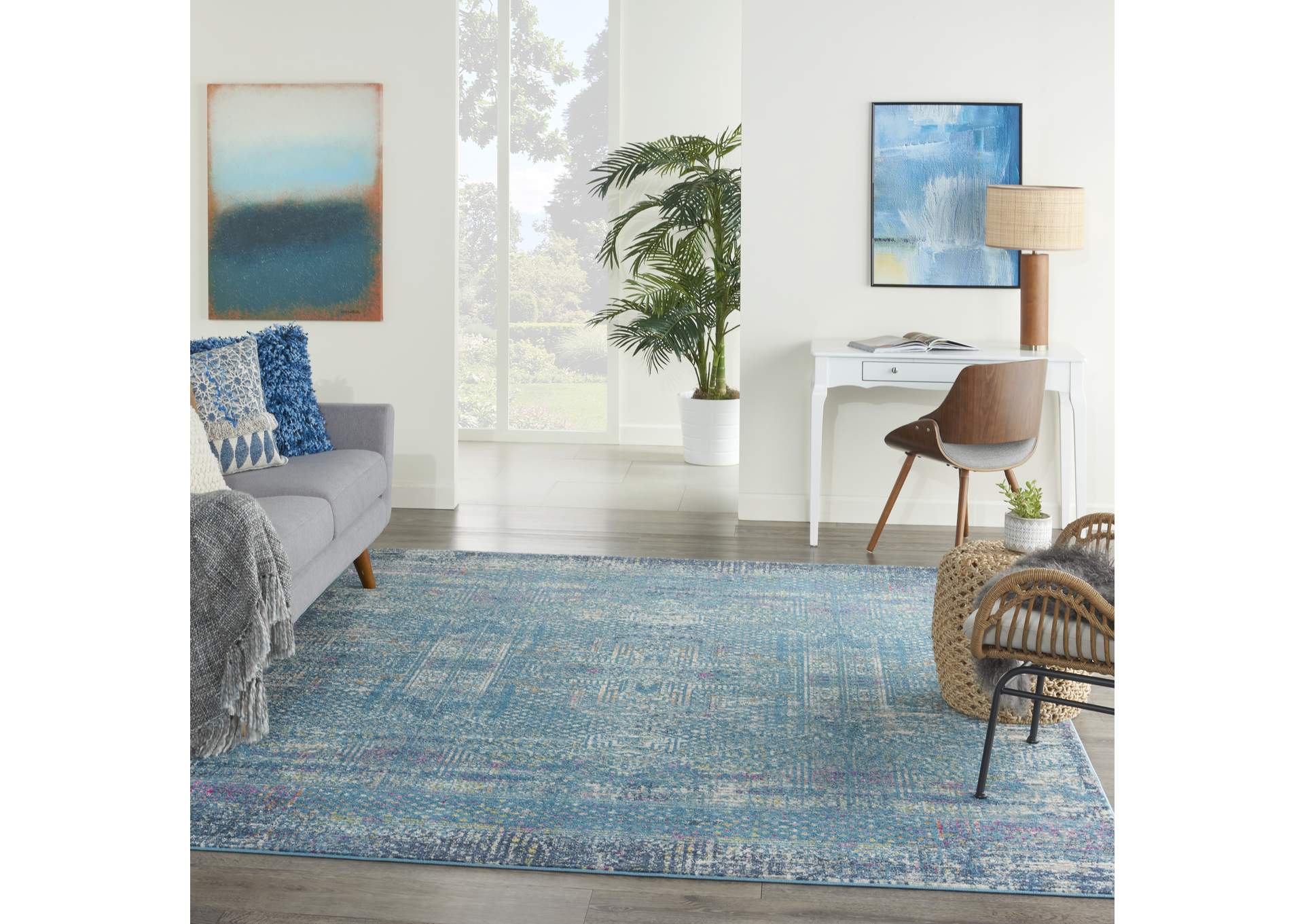 Nourison Passion 7'x10' Blue Area Rug,Nourison