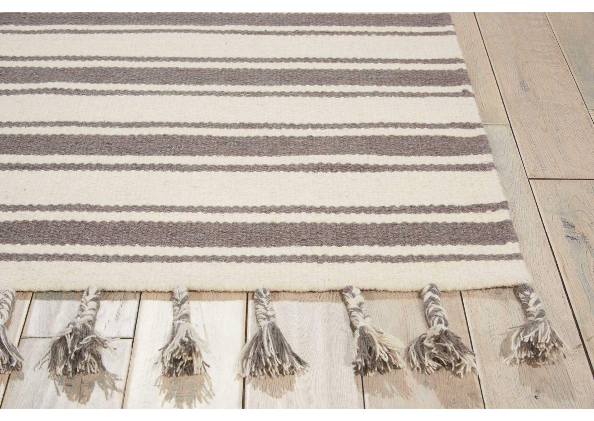 Nourison Rio Vista DST01 Grey and White 4'x7' Area Rug,Nourison