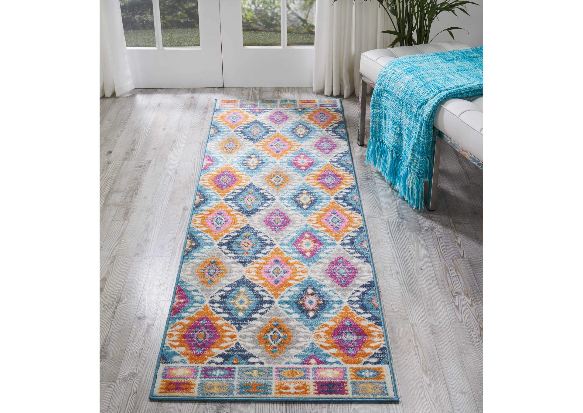 Nourison Passion PSN02 Multicolor 8' Runner Hallway Rug,Nourison