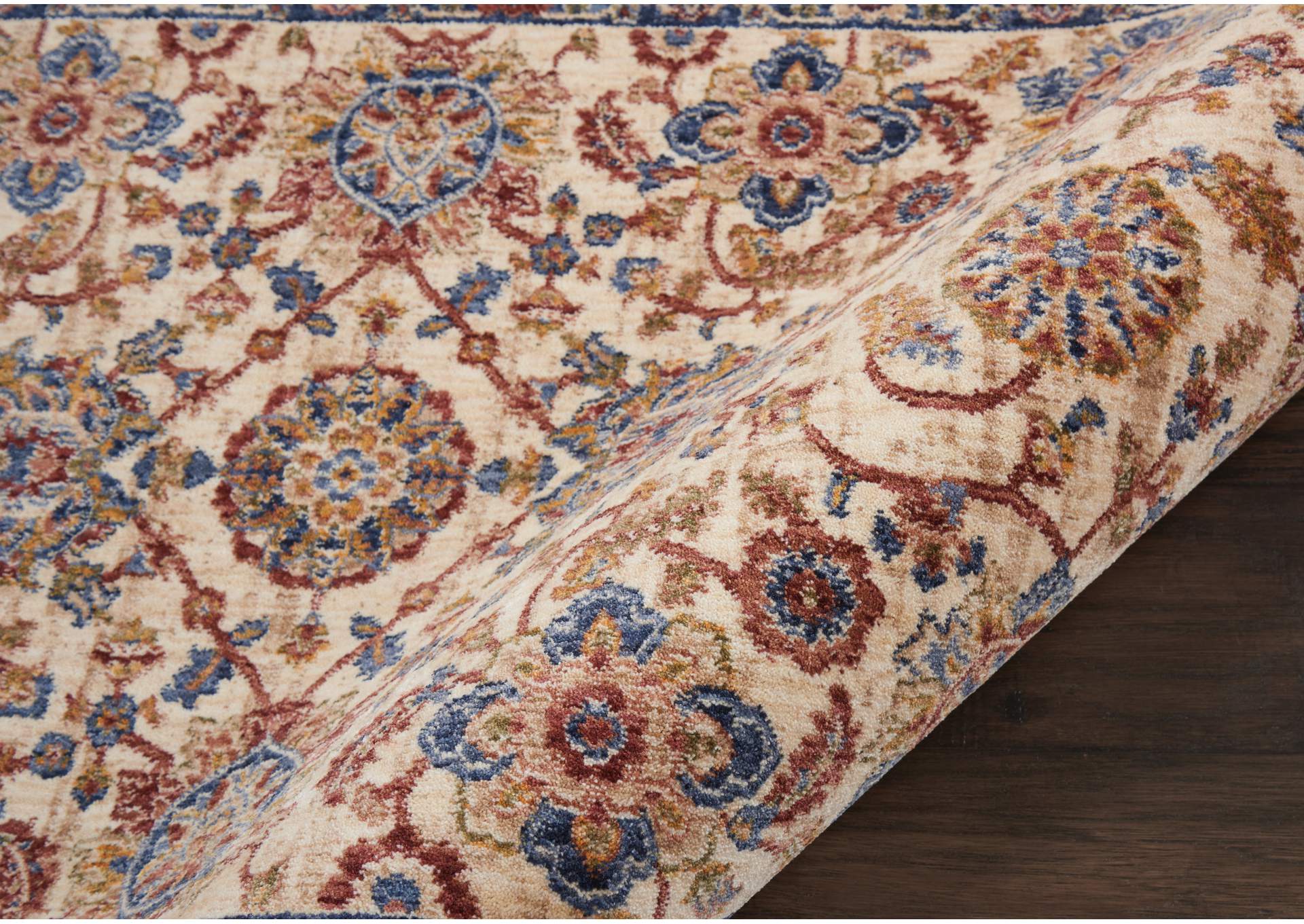 Nourison Lagos LAG04 Cream Multicolor 8' Runner Low-pile Hallway Rug,Nourison