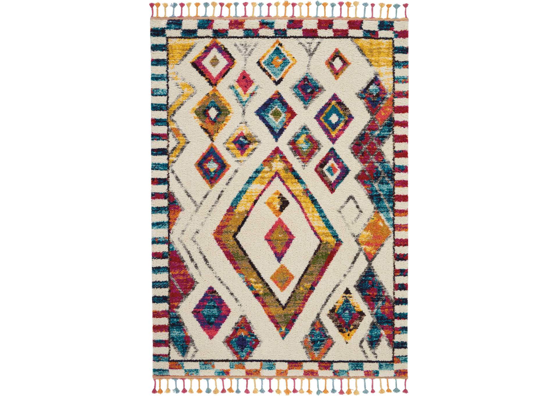 Nourison Nomad NMD02 White Multicolor 7'x10' Large Rug,Nourison