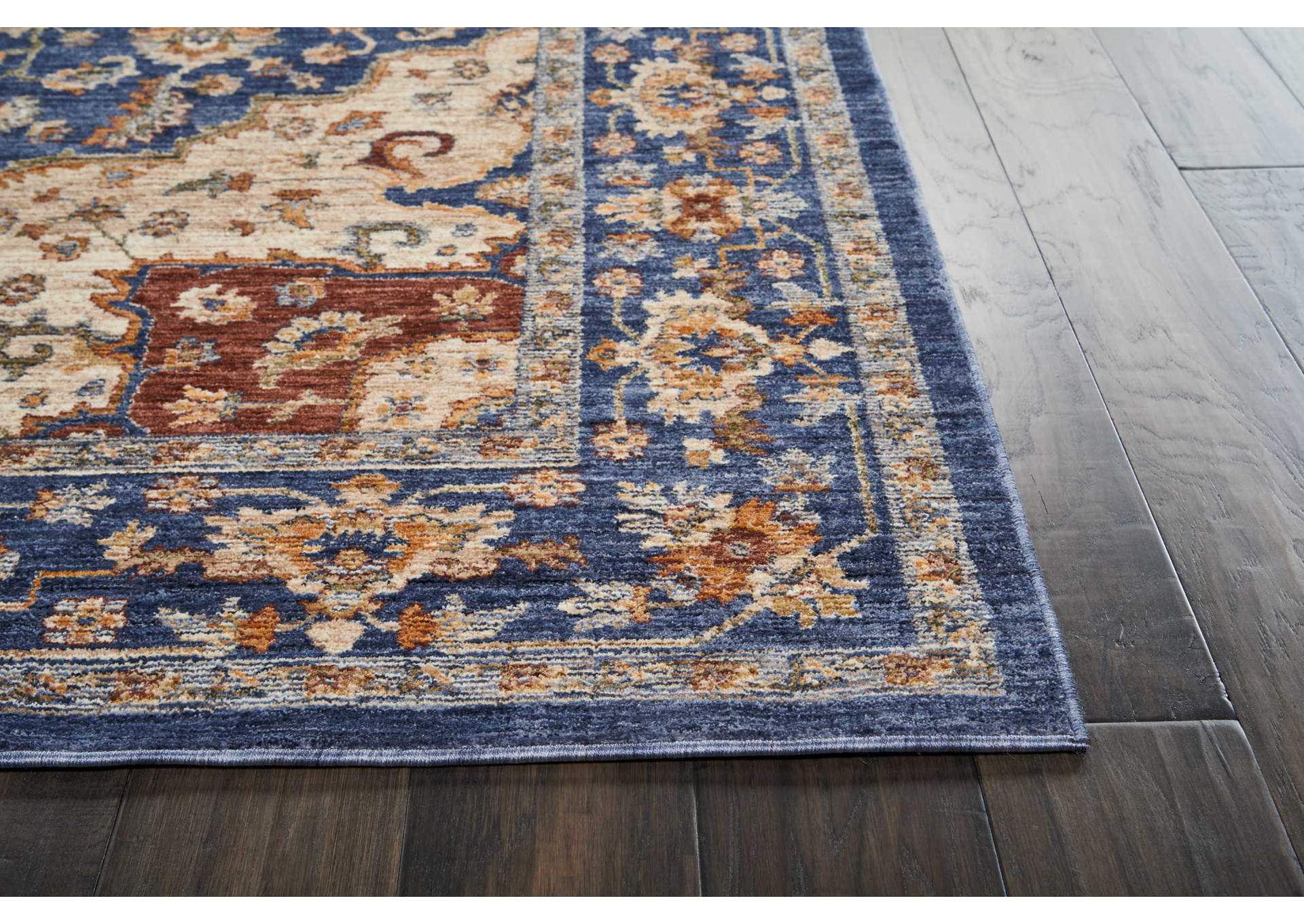 Nourison Lagos LAG01 Blue Multicolor 8'x12' Oversized Low-pile Rug,Nourison