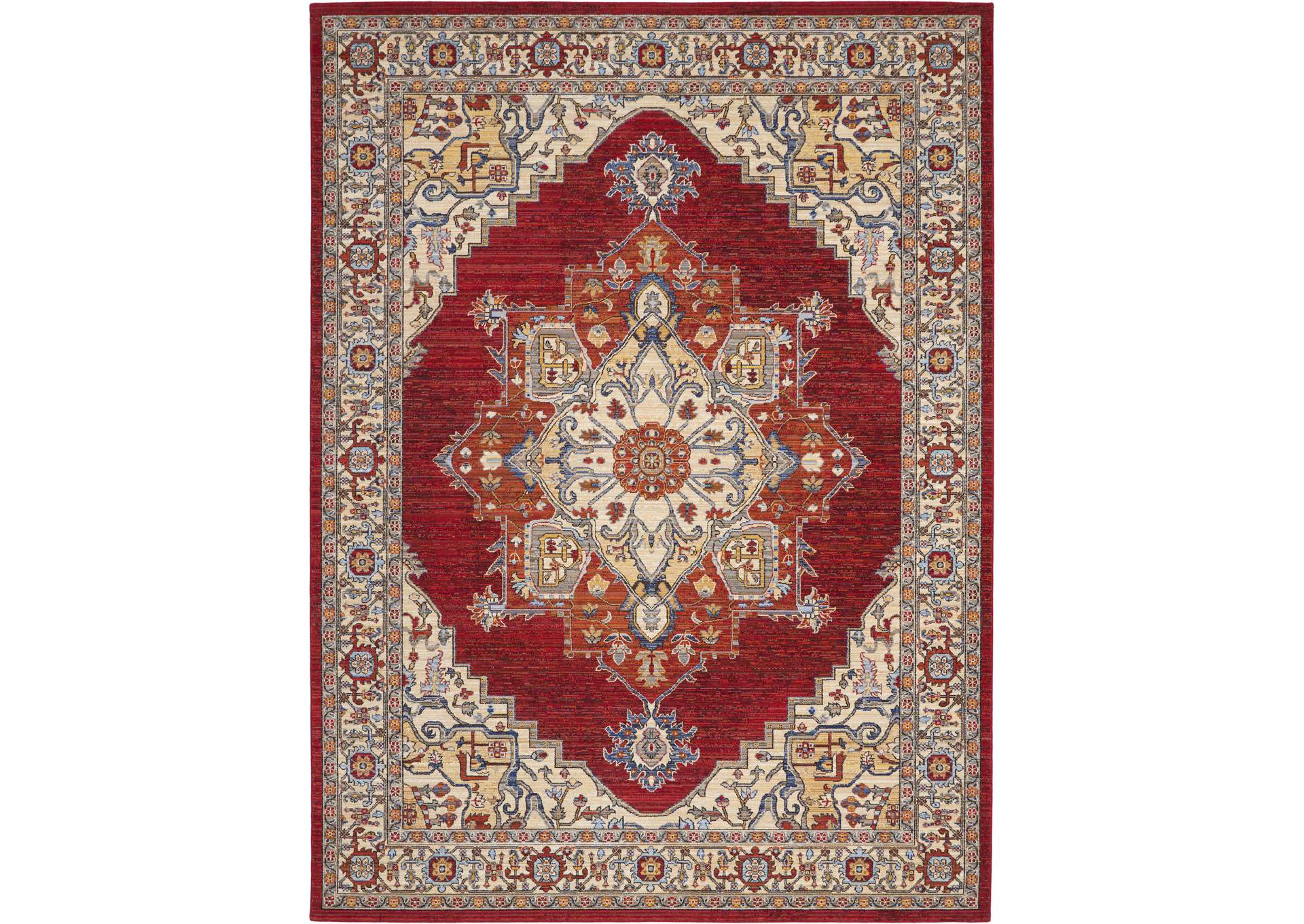 Nourison Majestic 9'x12' Red Multicolor Persian Area Rug,Nourison