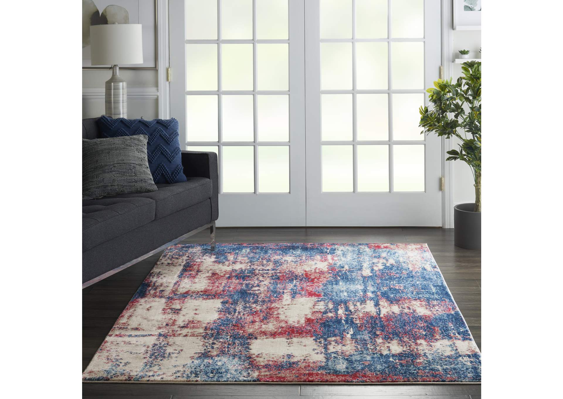Nourison Etchings 5'3" x 7'3" Multicolor Painterly Area Rug,Nourison