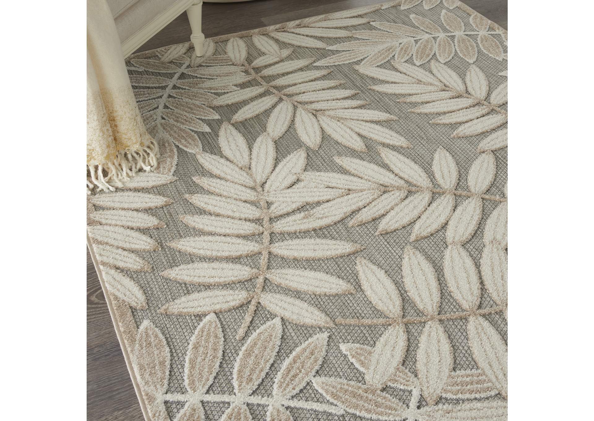 Nourison Aloha 4'x6' Cream Patio Area Rug,Nourison