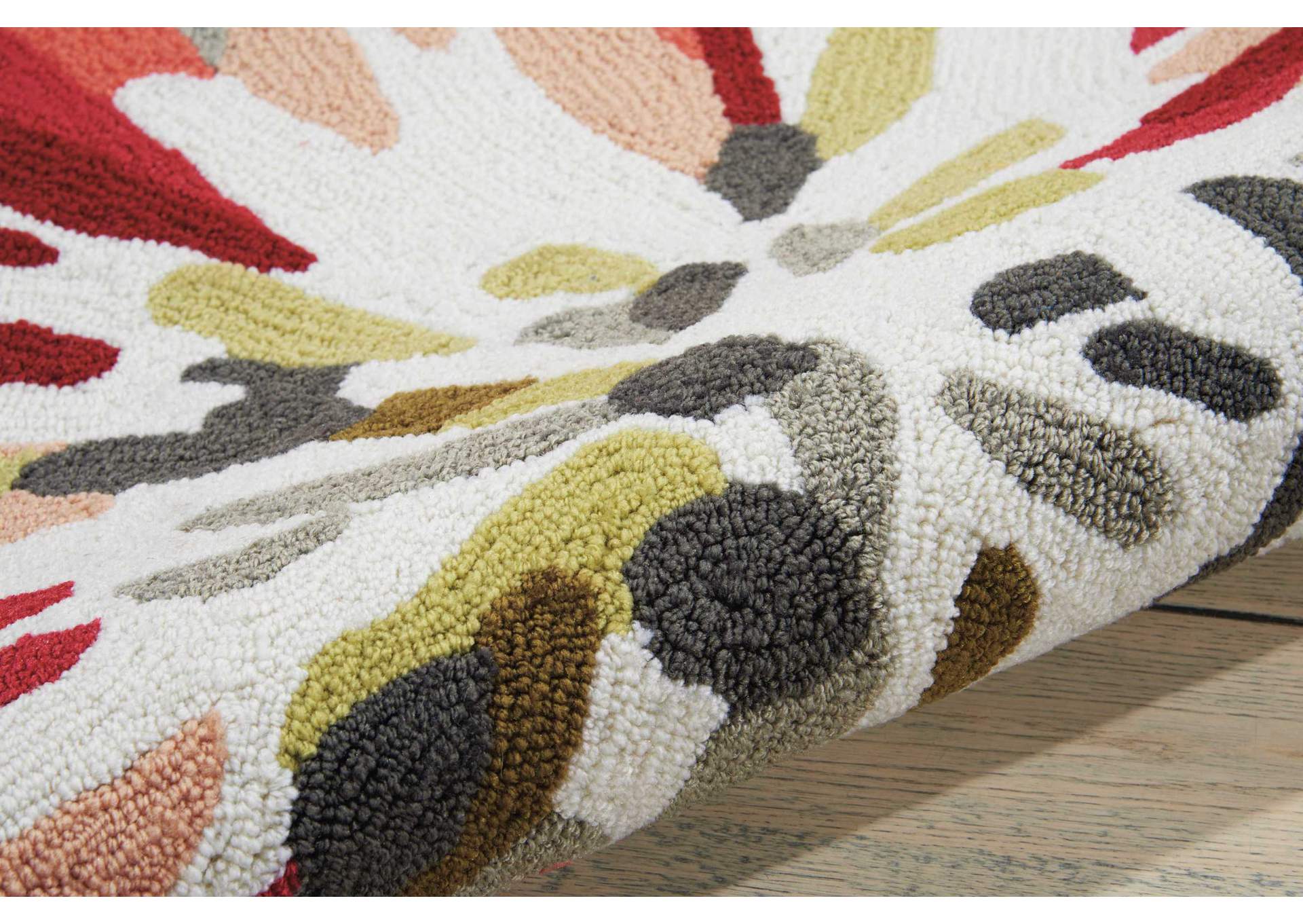 Nourison Fantasy 2'x4' White Multicolor Area Rug,Nourison