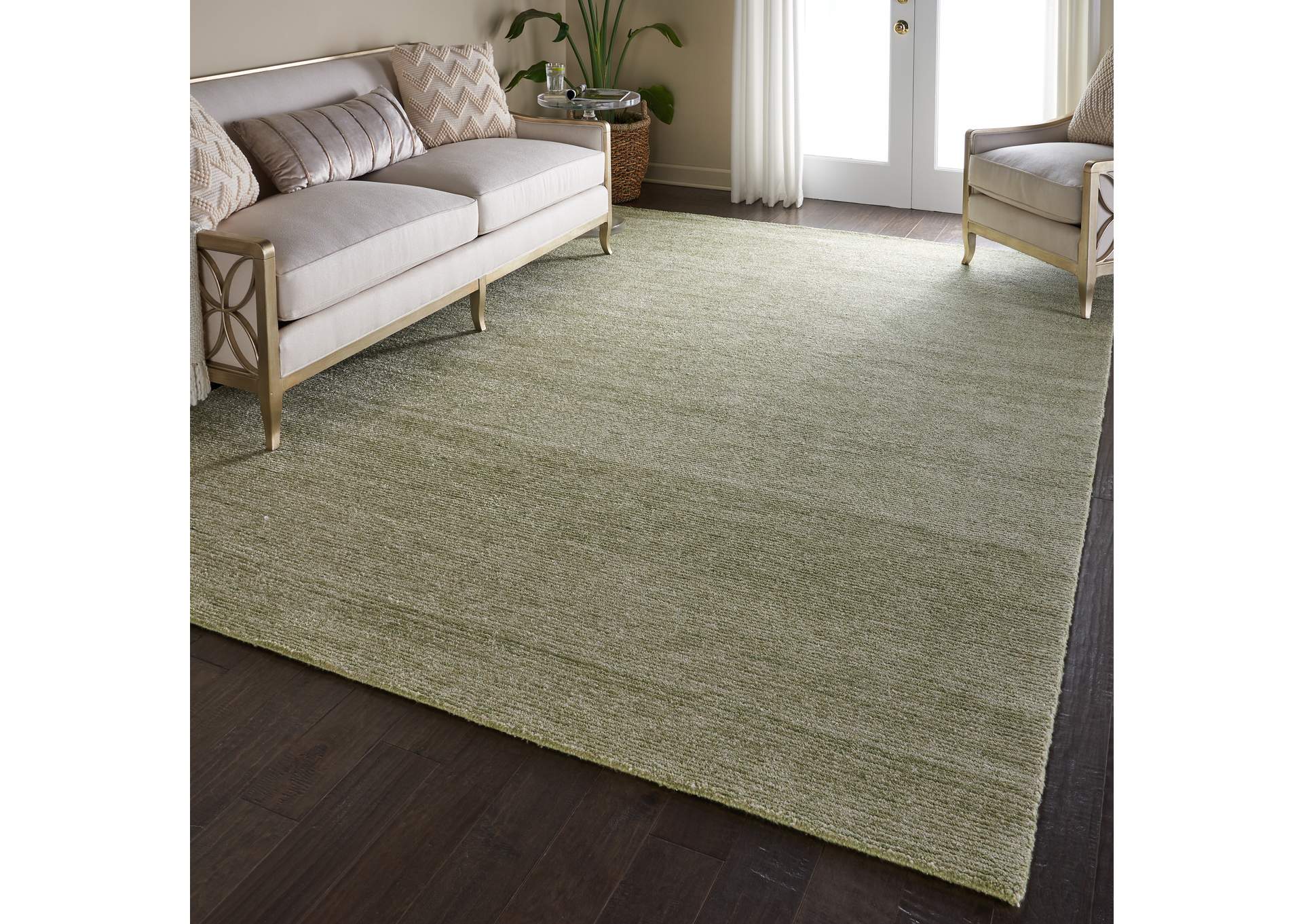 Nourison Weston WES01 Green 8'x11' Oversized Textured Rug,Nourison