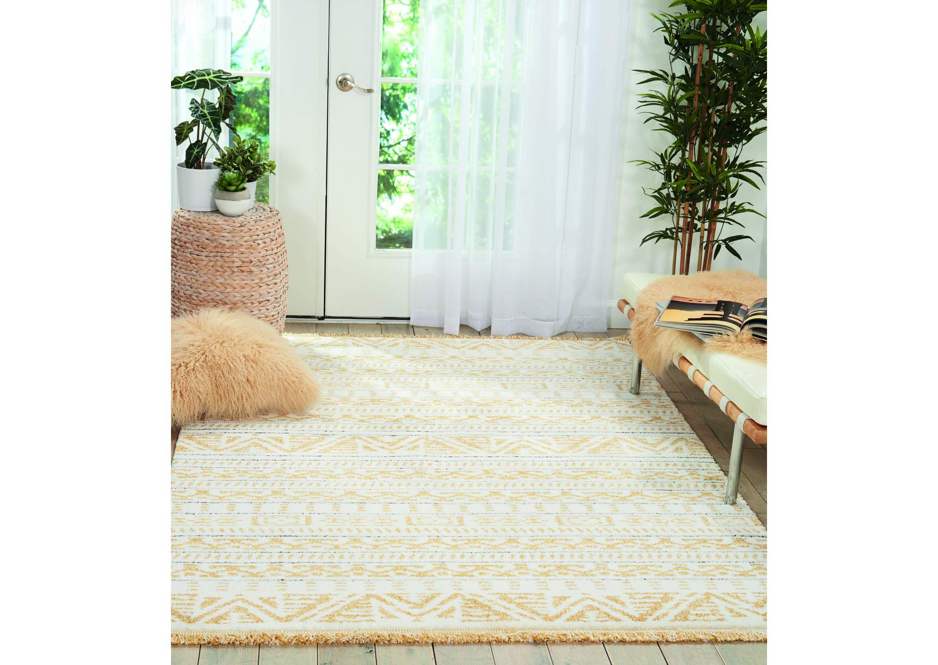 Nourison Kamala DS503 Gold 5'x7' Area Rug,Nourison