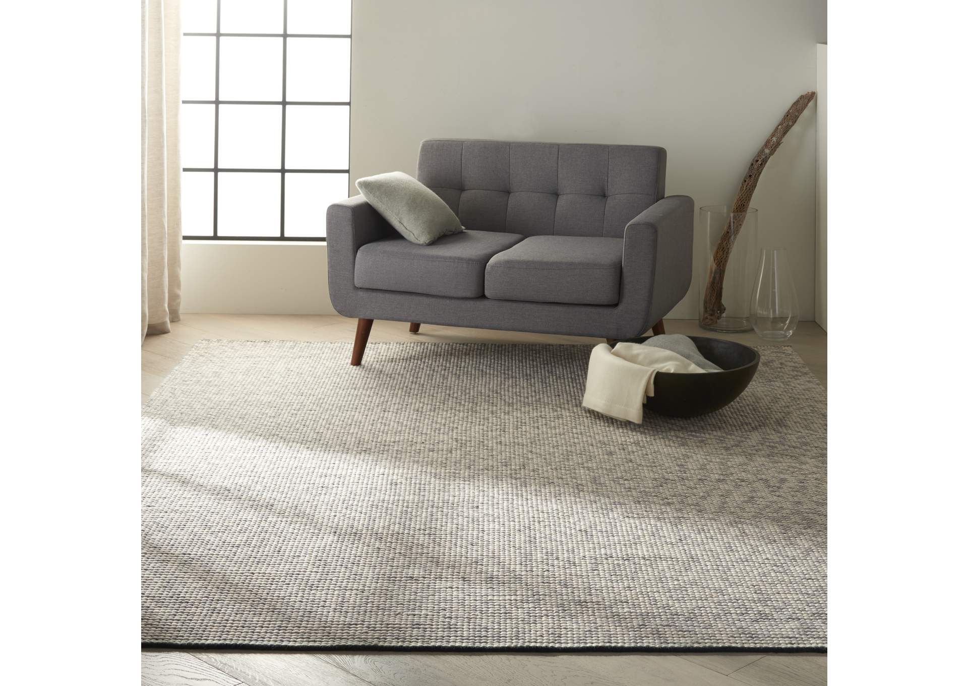 Calvin Klein Home Lowland LOW01 Grey 8'x10' Rug,Nourison