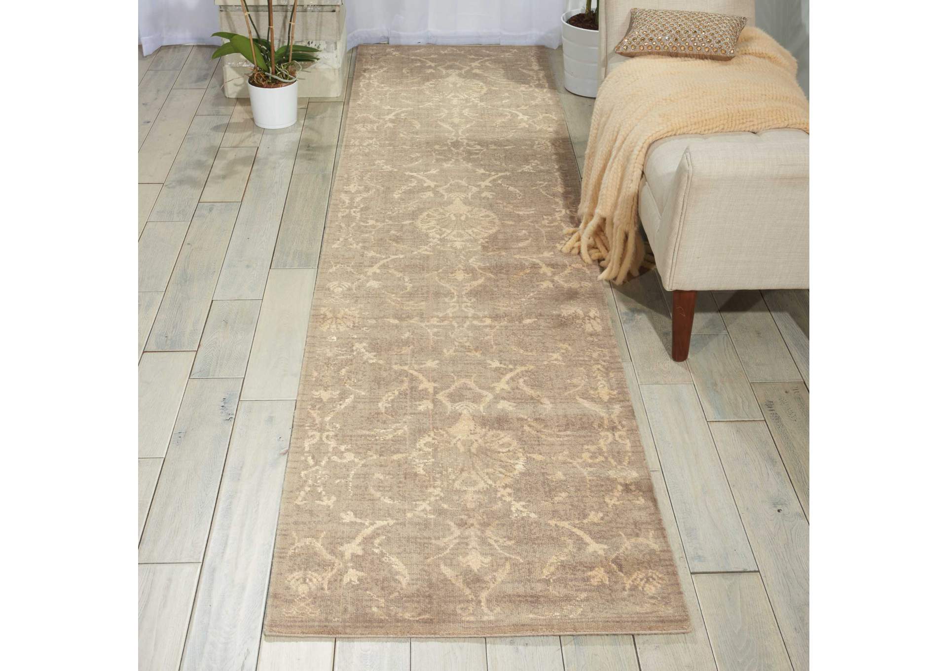 Nourison Silk Elements SKE03 Green 10' Runner Hallway Rug,Nourison