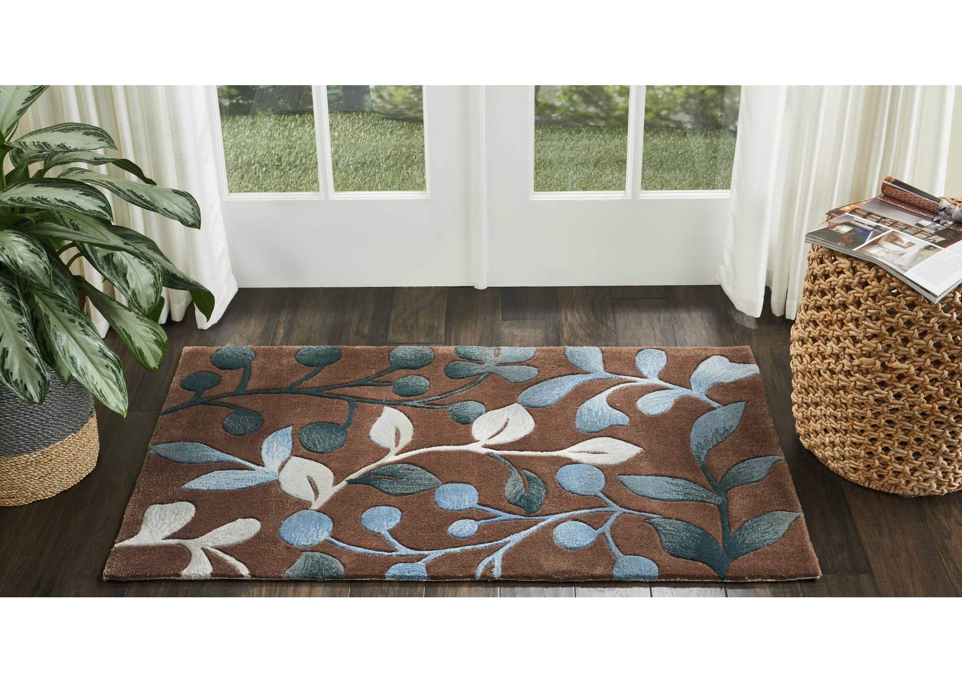 Nourison Contour CON02 Brown 3'x5' Area Rug,Nourison