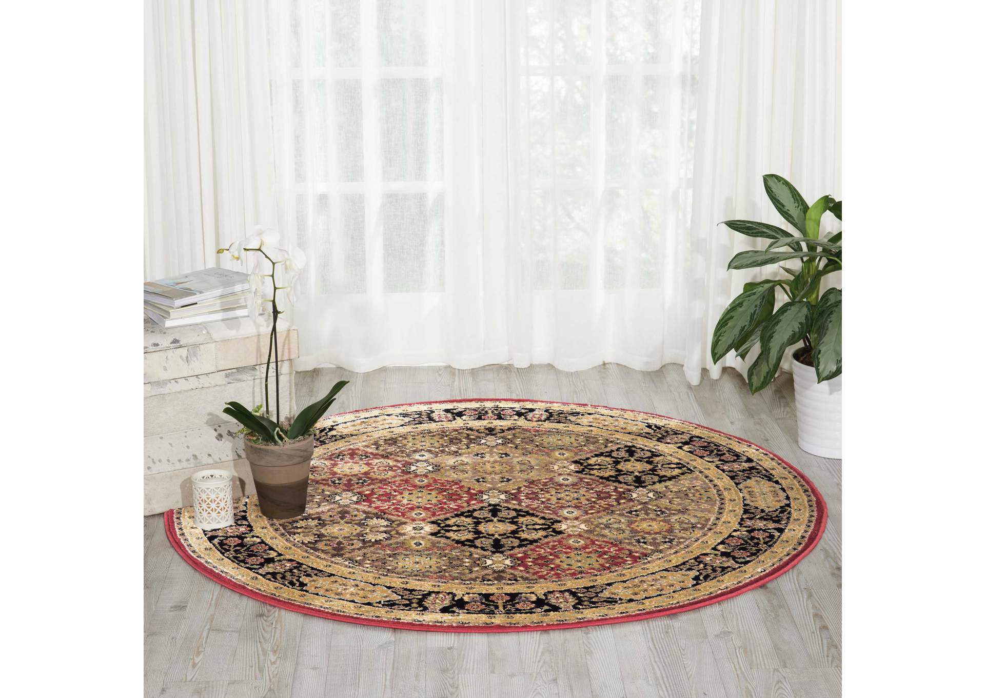Nourison Delano DEL03 Multicolor 5' Round Area Rug,Nourison
