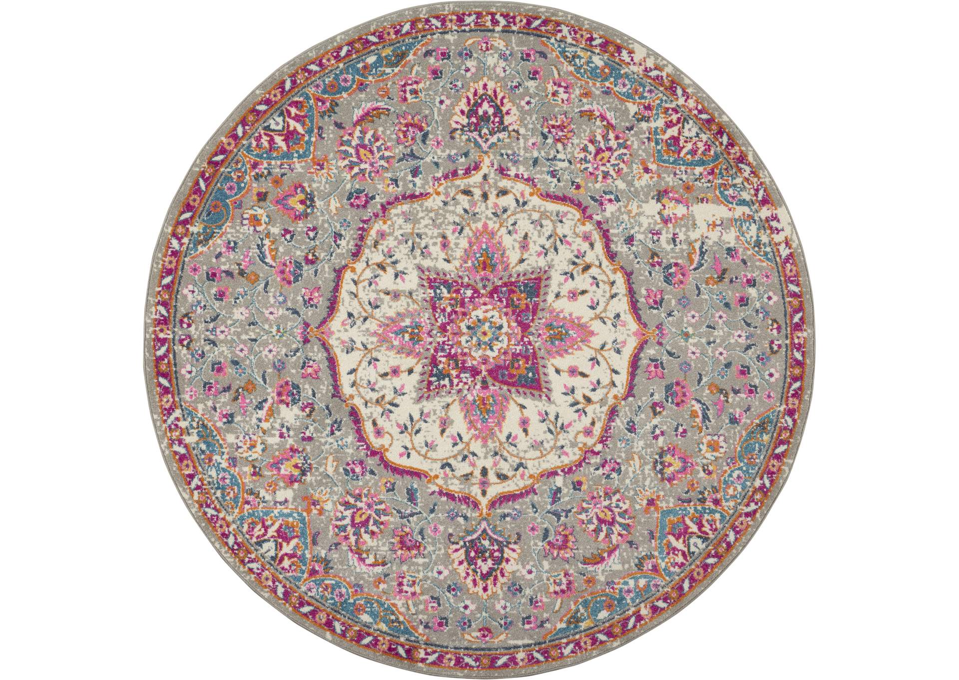Nourison Passion Bohemian Grey Multi Colored Area Rug,Nourison