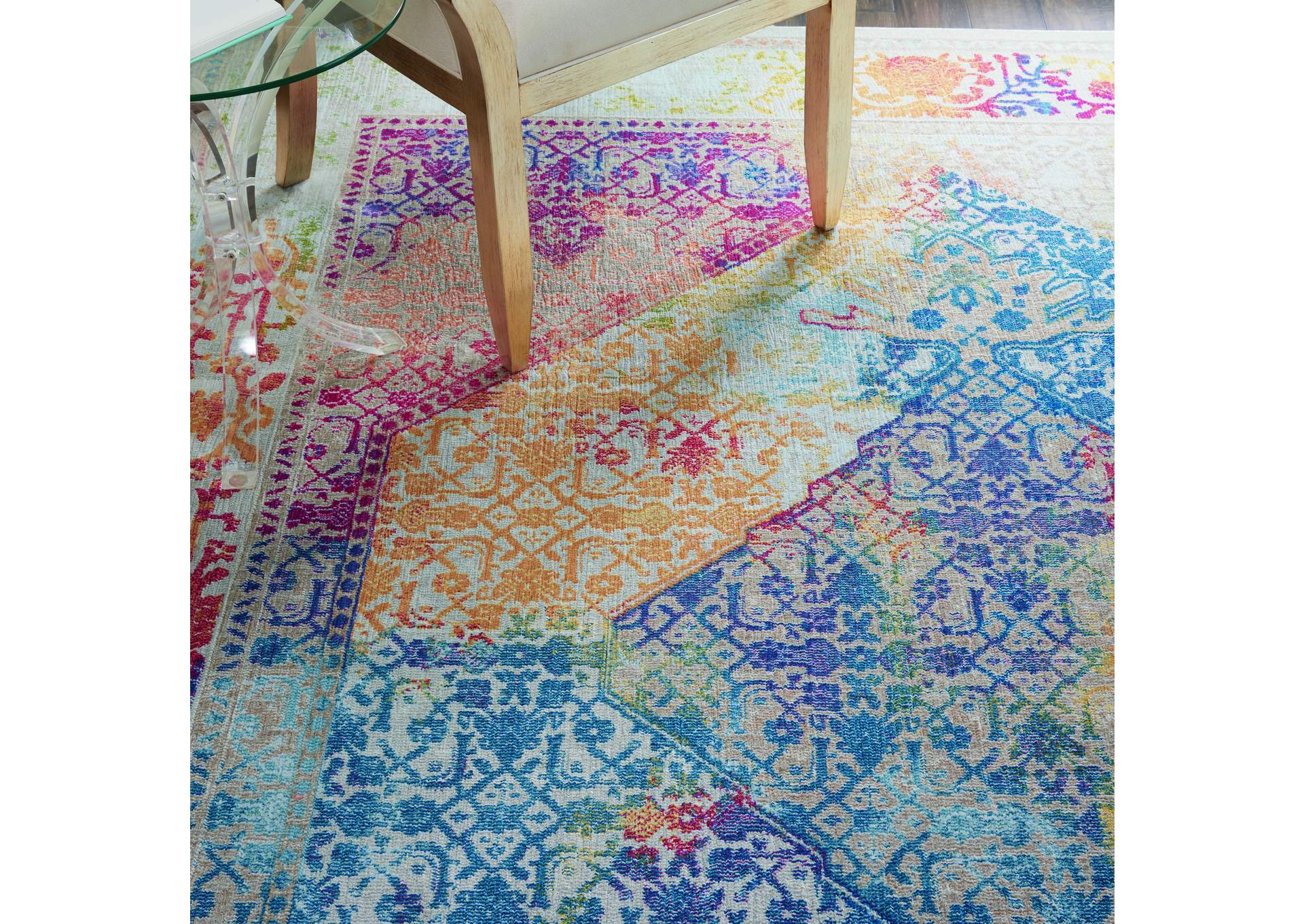 Nourison Ankara Global ANR04 Multicolor 9'x12' Oversized Low-pile Rug,Nourison