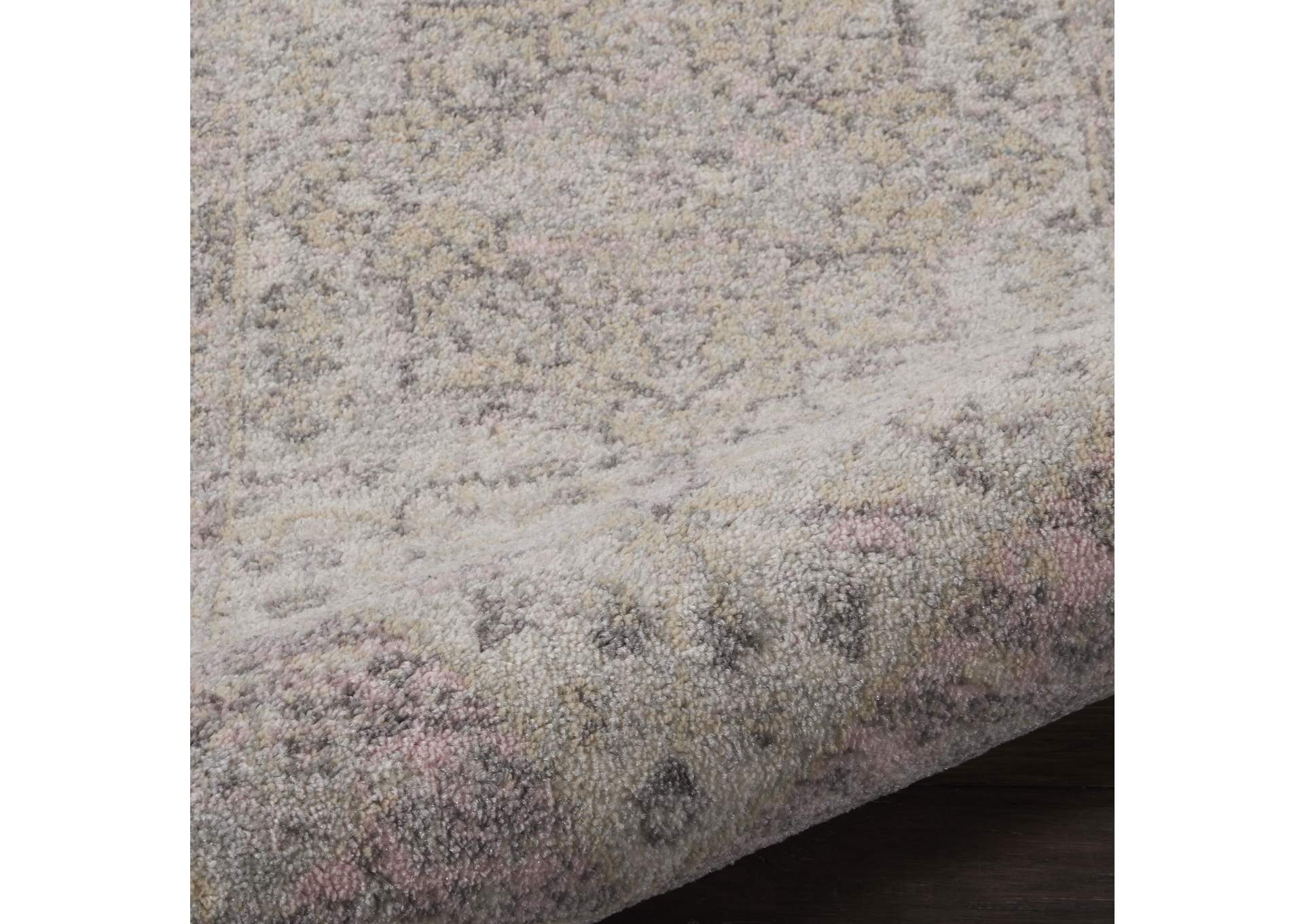 Nourison Tranquil TRA06 Pink and Beige 7' Runner Hallway Rug,Nourison