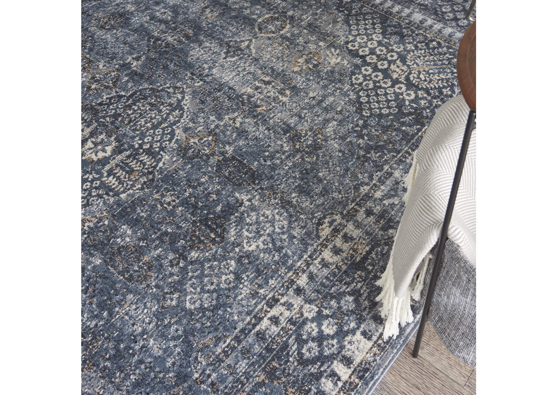 kathy ireland Home Malta MAI01 Dark Blue 5'x8' Area Rug,Nourison