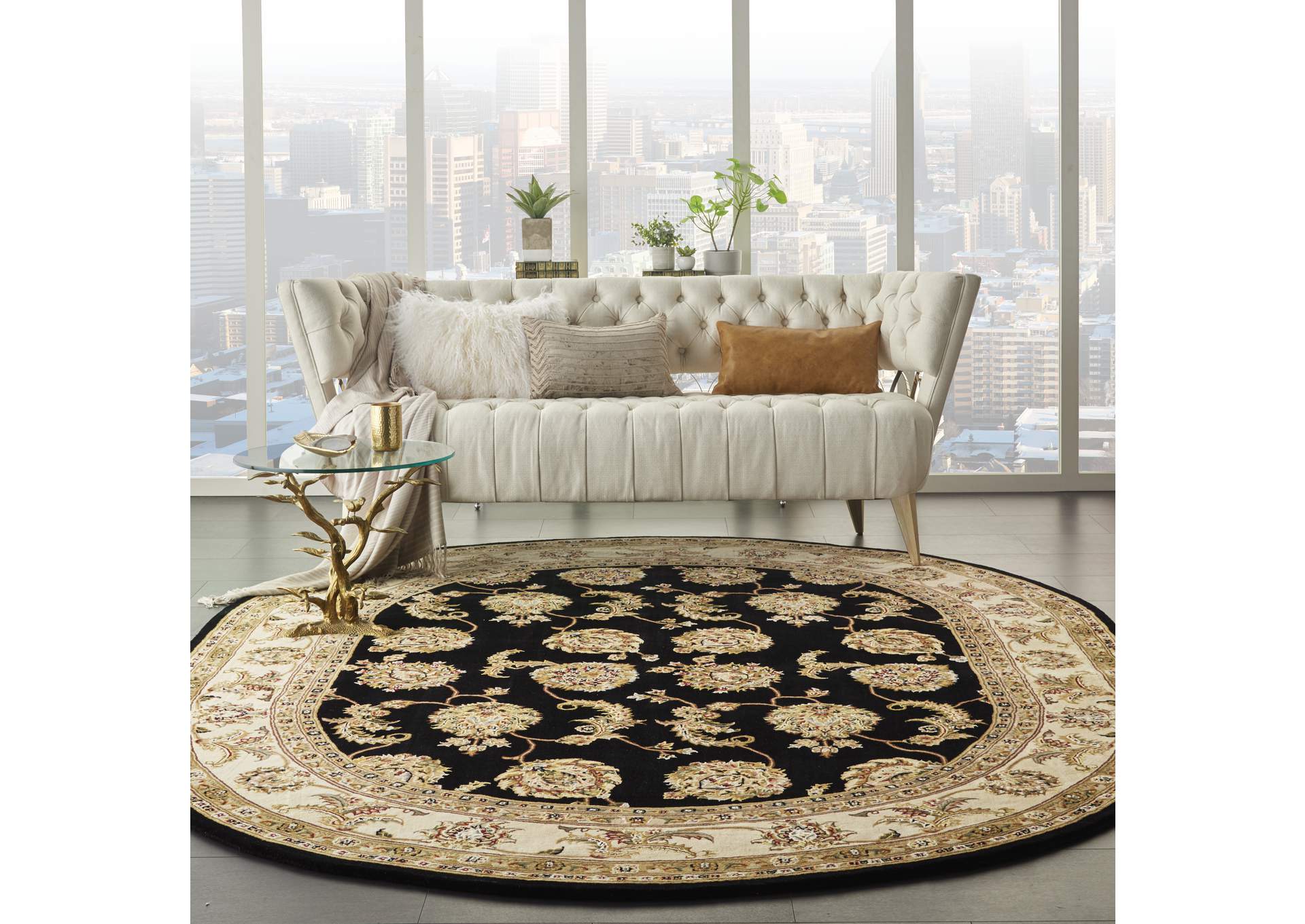 Nourison 2000 8' x 10' Oval Black Area Rug,Nourison