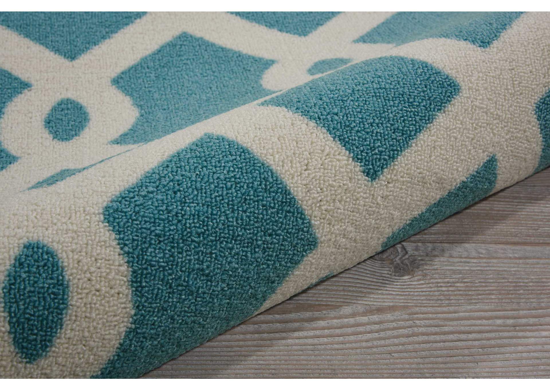 Waverly Sun N Shade SND20 Blue 8' Runner Hallway Rug,Nourison