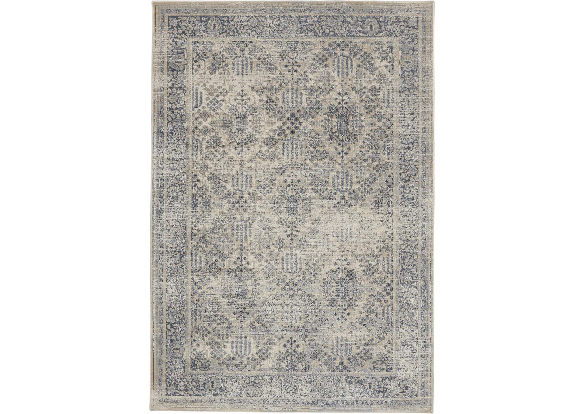 Malta by kathy ireland Home MAI12 Ivory/Blue 4'x6' Area Rug,Nourison