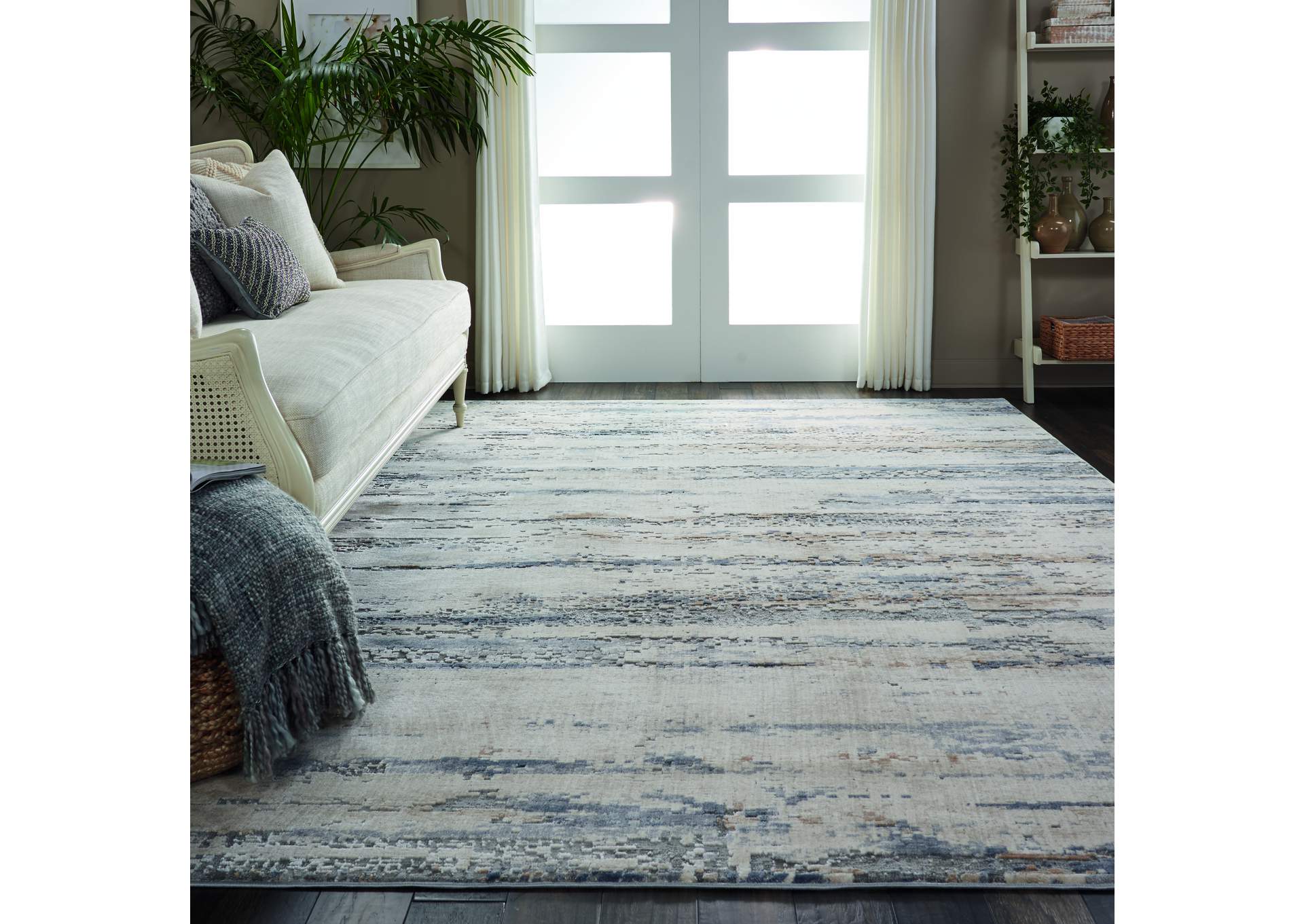 Nourison Rustic Textures RUS04 Beige and Grey 8'x11' Oversized Rug,Nourison